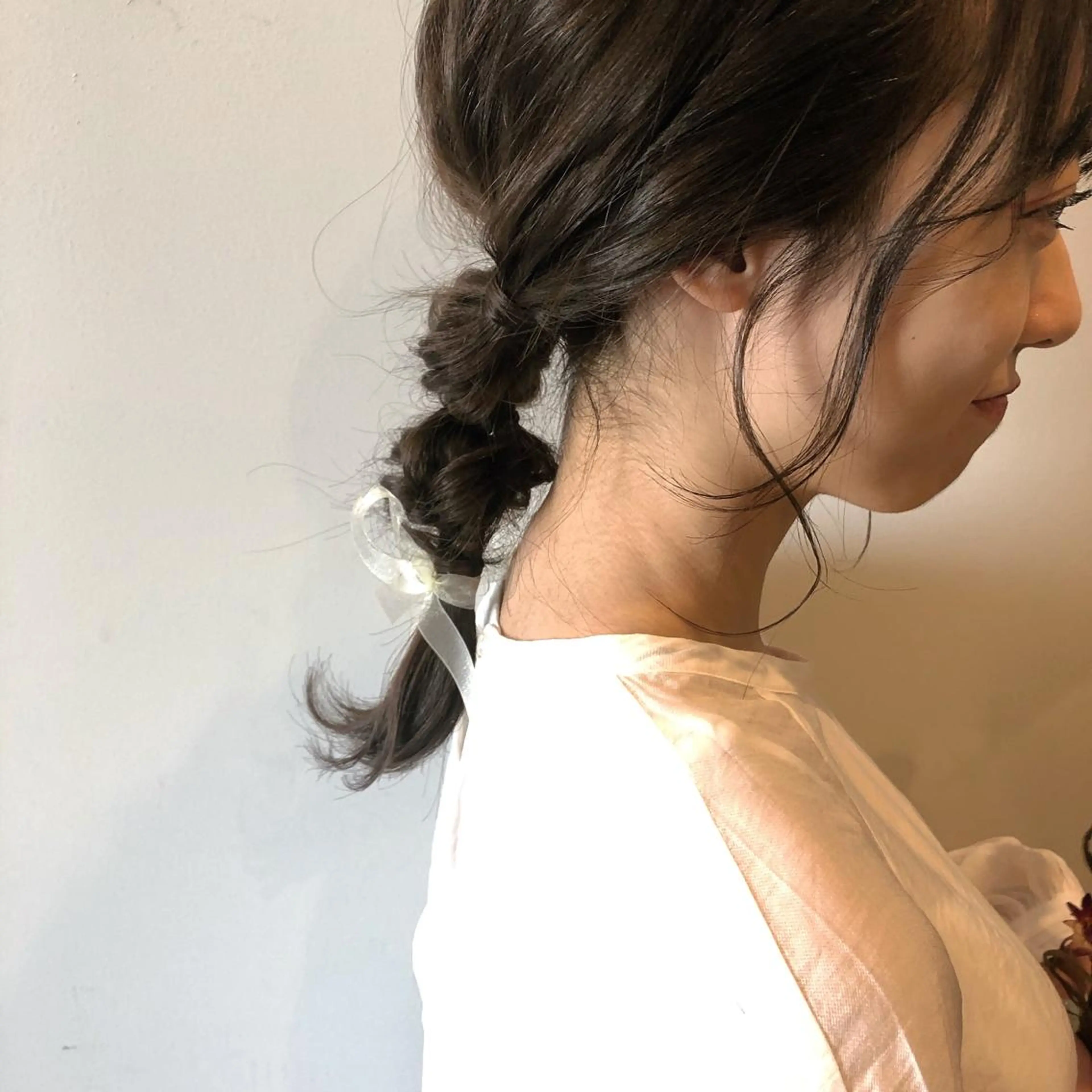 セミロング ヘアアレンジ ケアブリーチ/ボブ/ honoのヘアスタイル