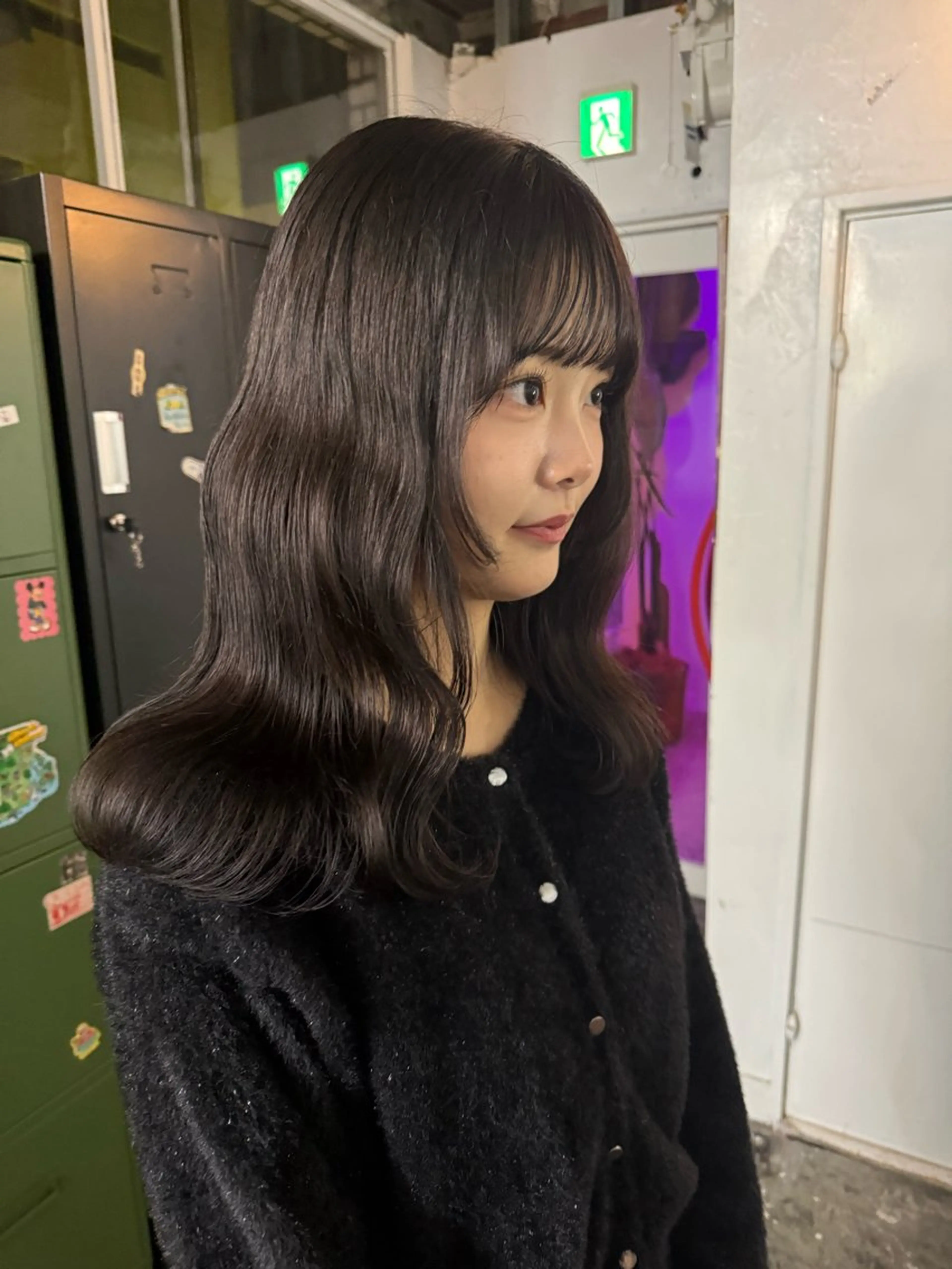ミディアム ヘアカラー 早野 心春のヘアスタイル