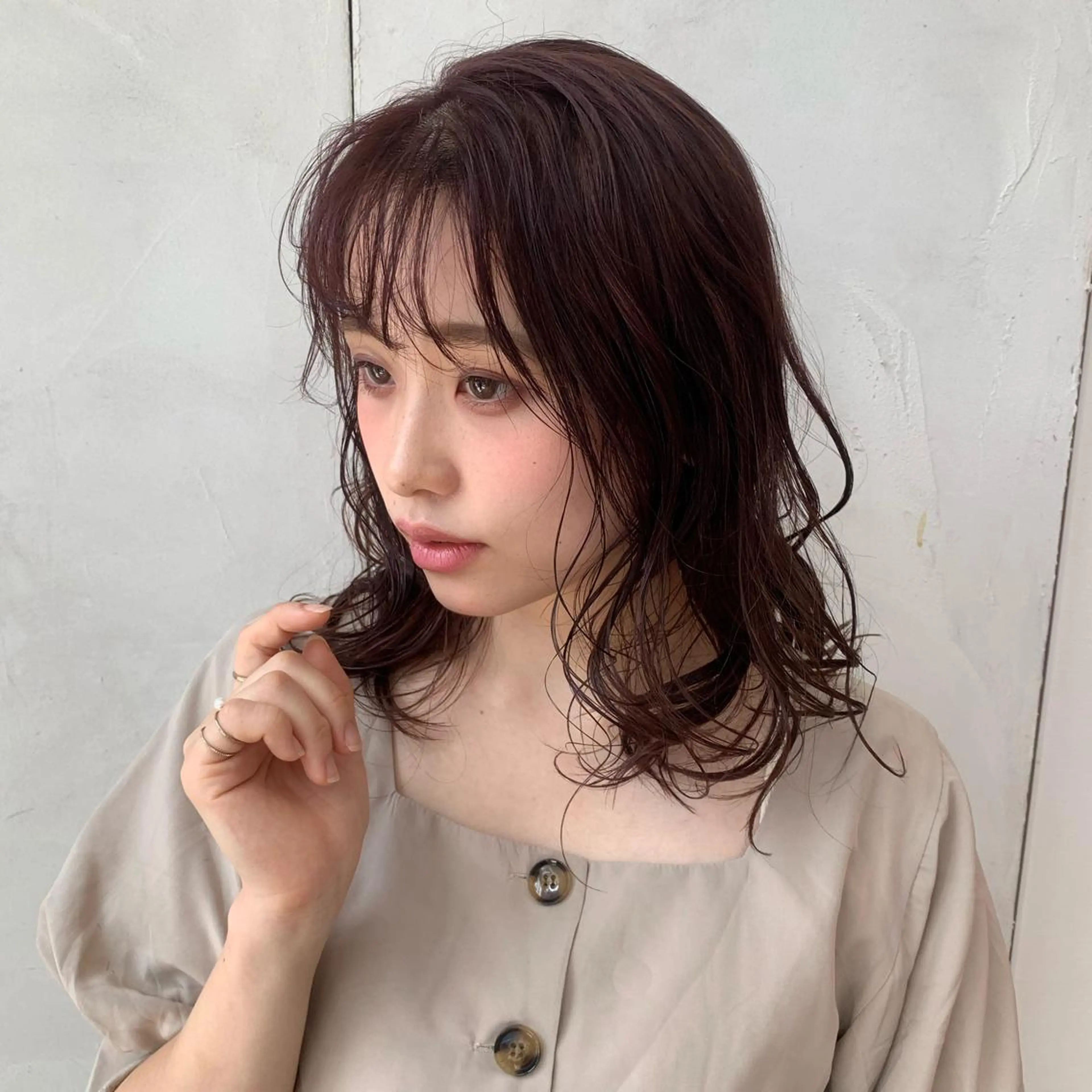 ミディアム カラー カット ヘアカラー トリートメント 鈴木 拓海のヘアスタイル