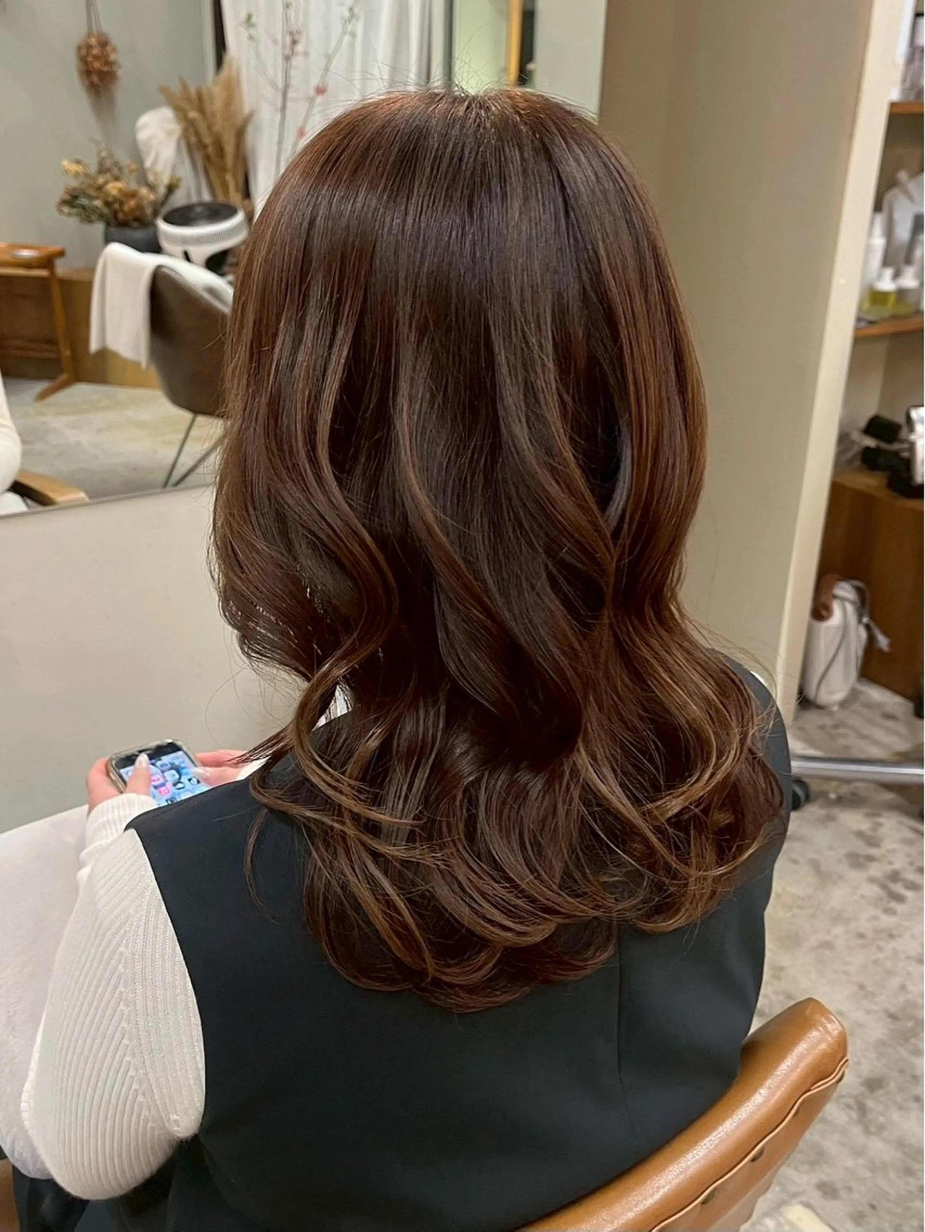 セミロング カラー ヘアカラー 💐花屋併設💐 宮園　雛羽のヘアスタイル