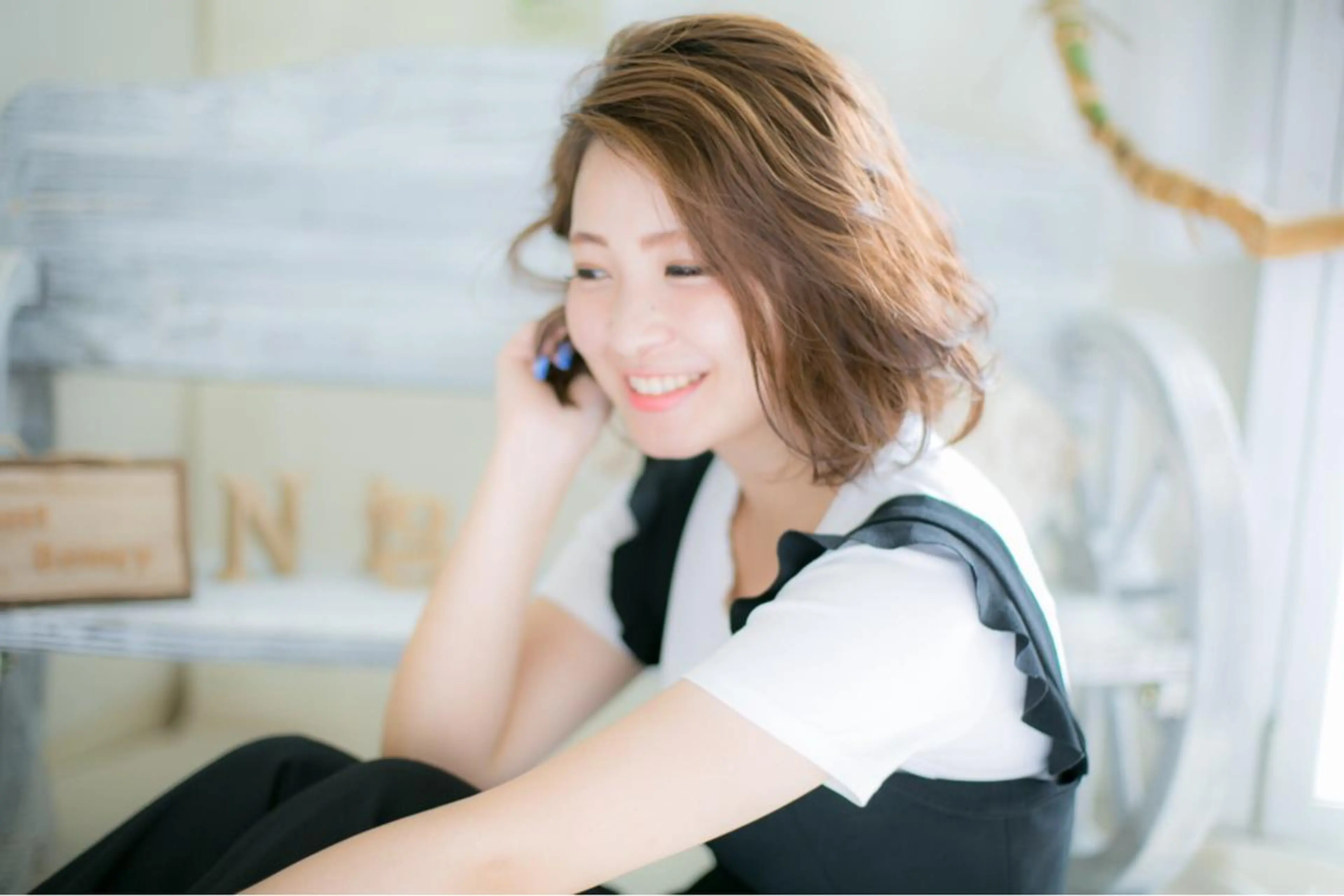 ショート カラー パーマ ボブ 根岸 真奈美のヘアスタイル