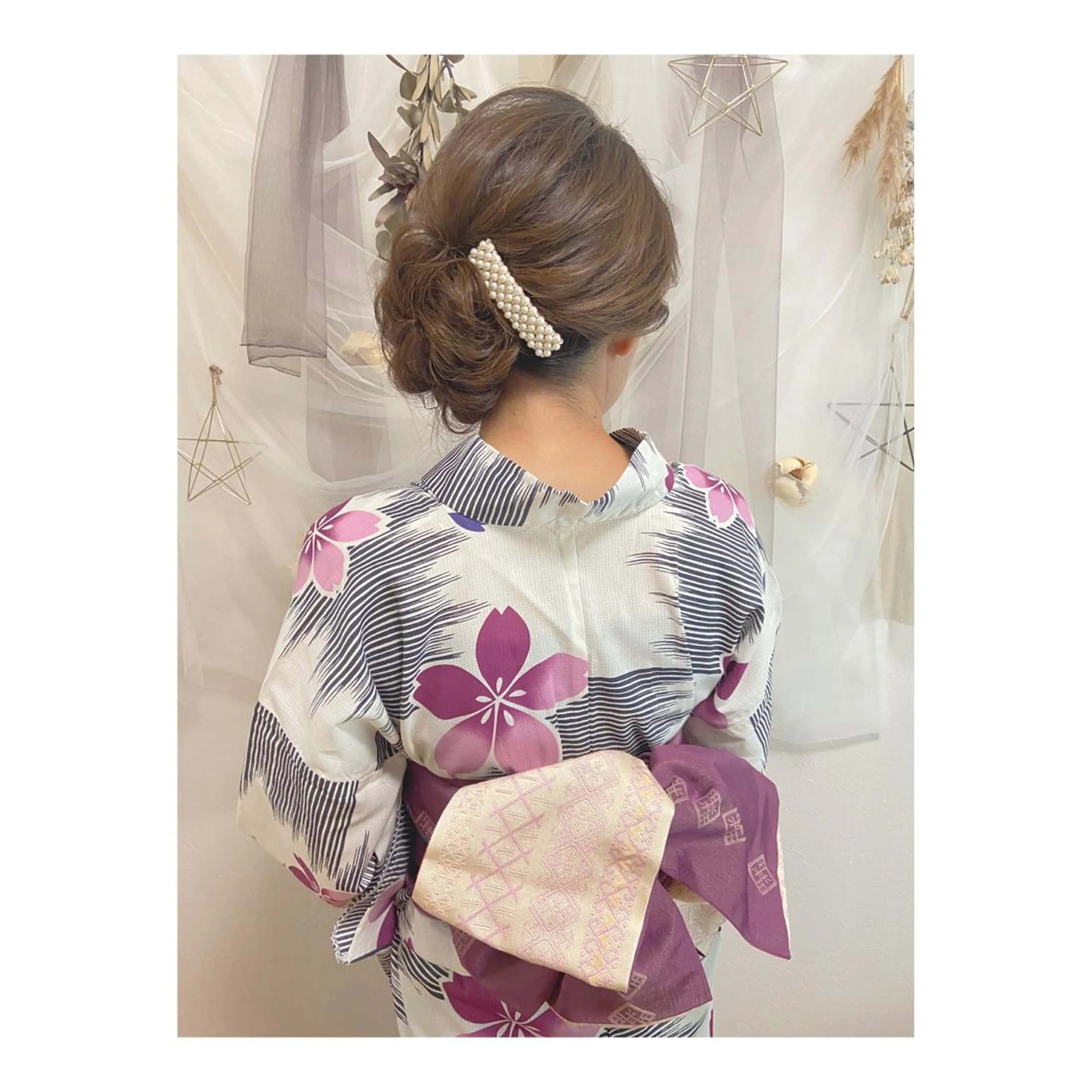 ミディアム ヘアアレンジ ヘアアンドメイクムタ 新居のヘアスタイル