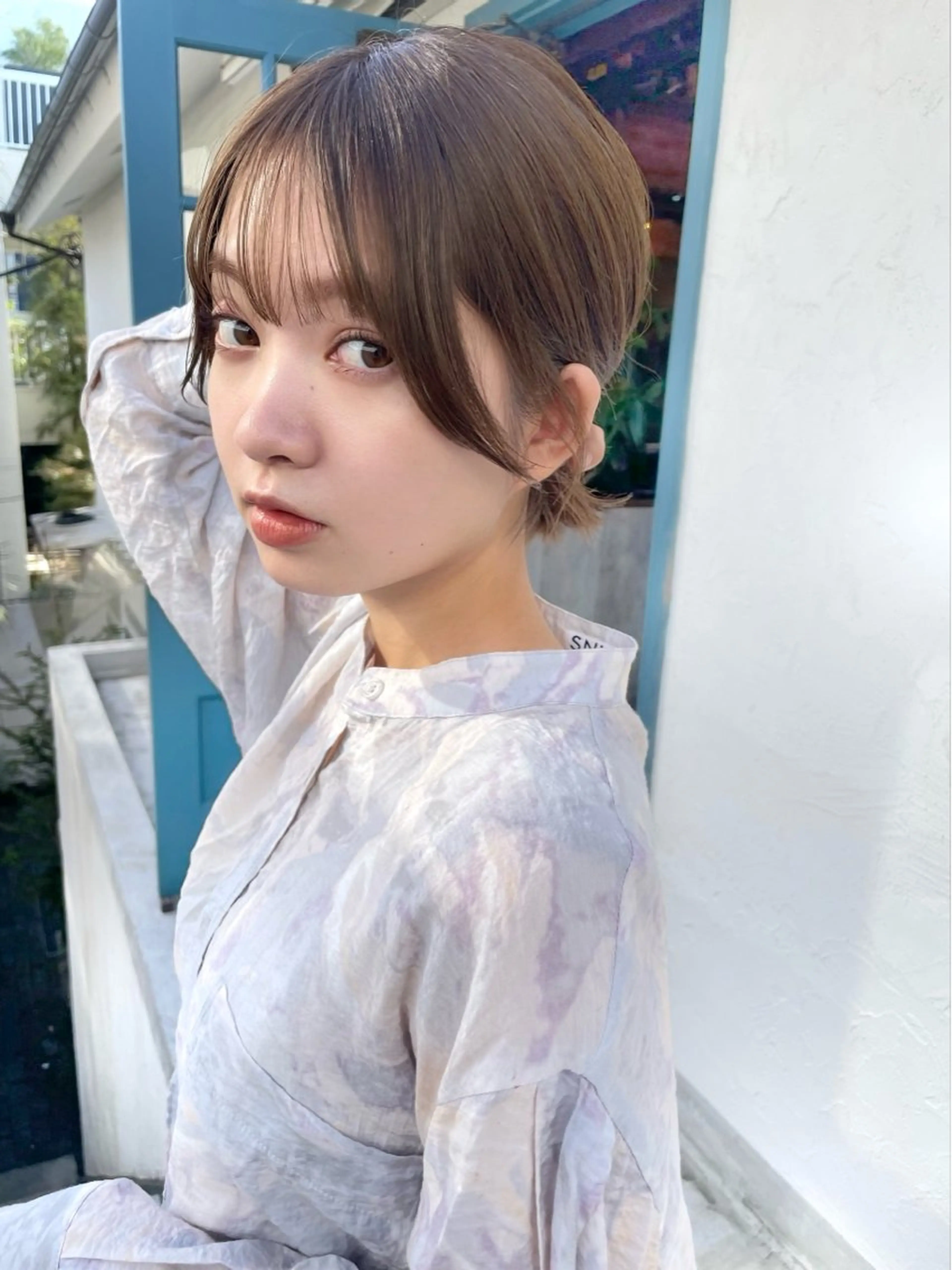 ショート ボブ カット ヘアカラー トリートメント 結べるレイヤーボブ くびれLady表参道のヘアスタイル