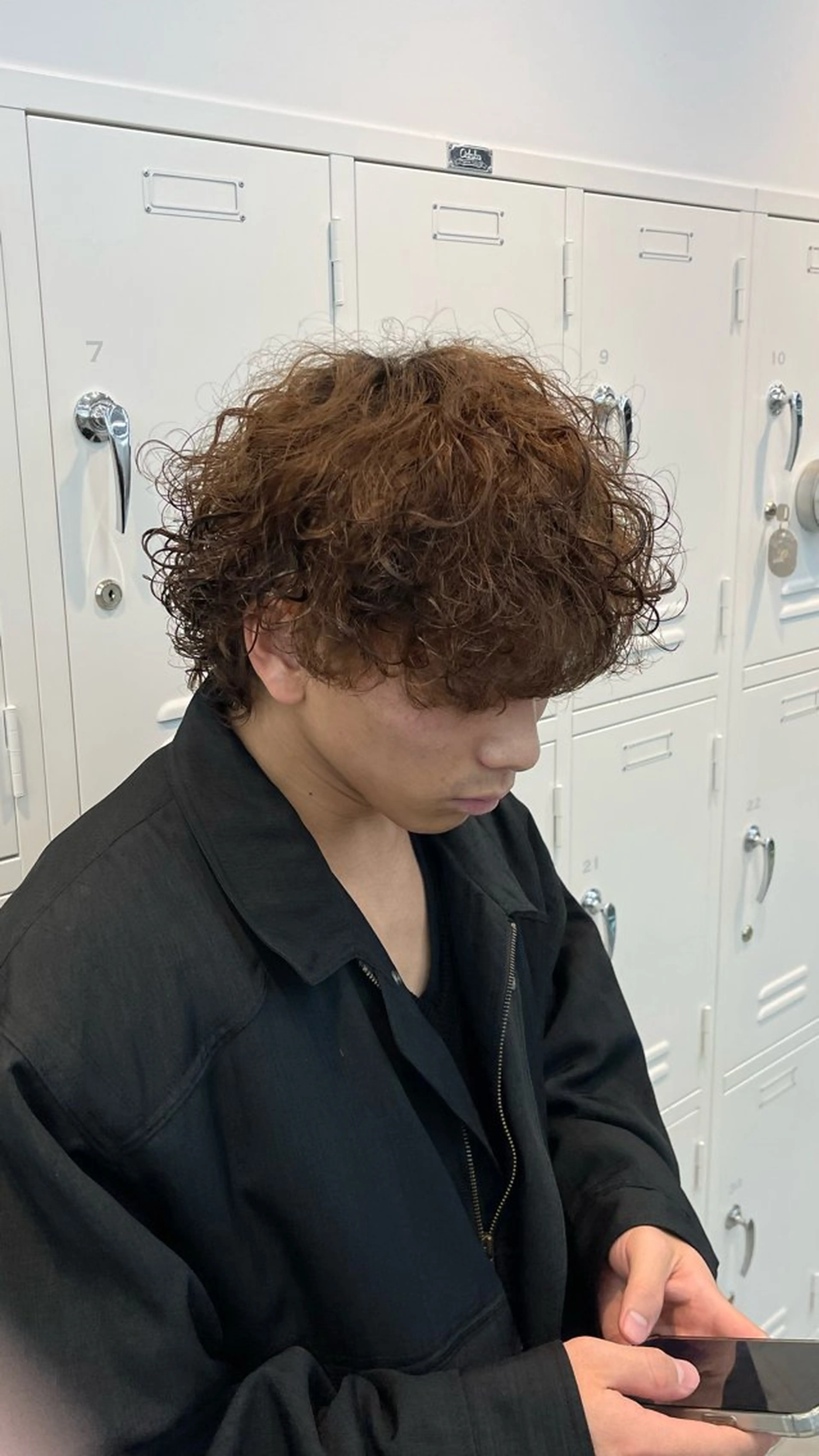 ショート カラー パーマ メンズ キッズ メンズパーマ プードルパーマ プードルパーマ 栄💗メンズパーマ｜ ハイトーン｜haruのヘアスタイル