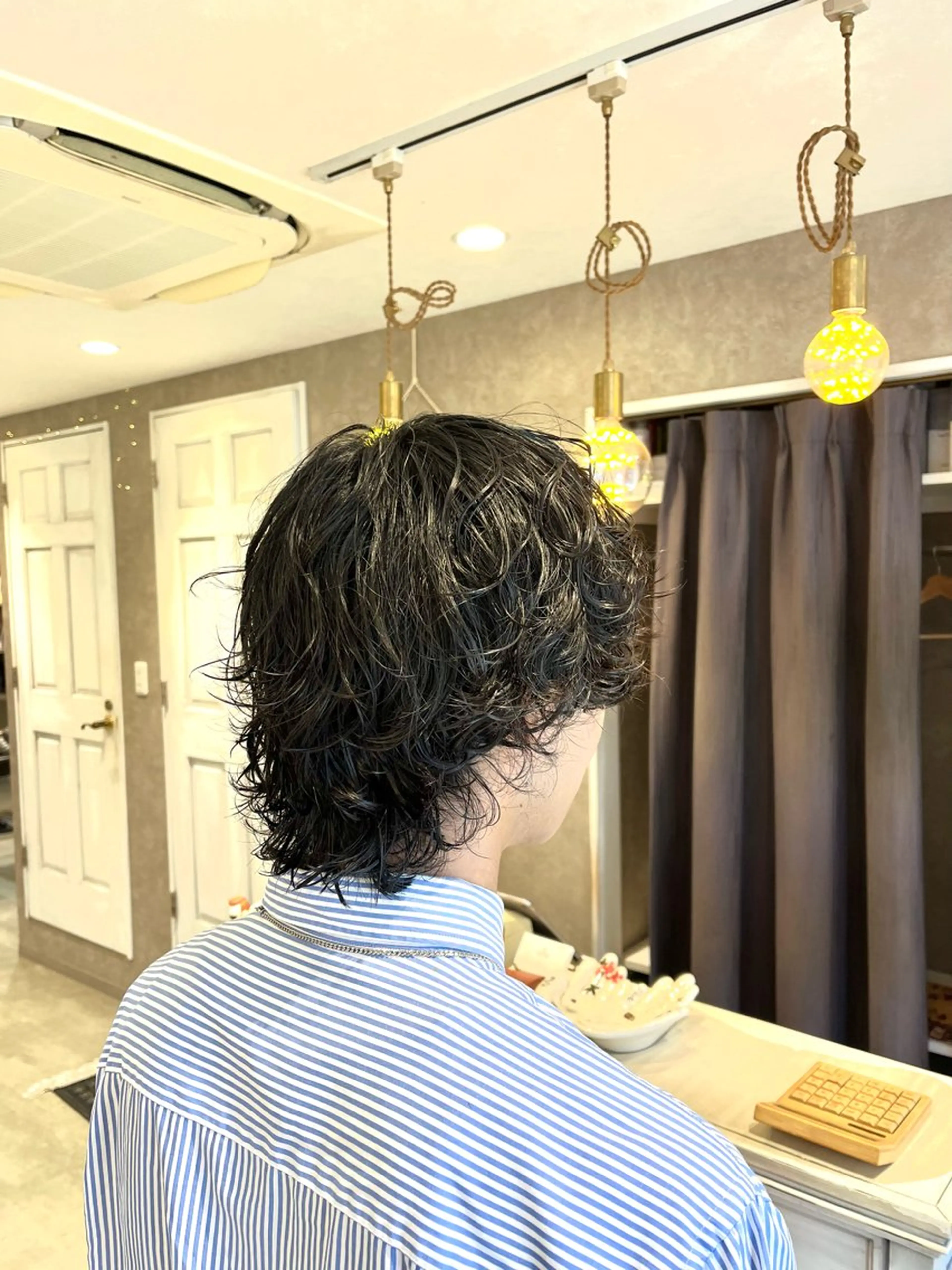 ショート パーマ メンズ メンズパーマ メンズウルフカット ウルフカット Lamp所属・🌀メンズパーマ🌀 🐏丸山祐宇🐏のヘアスタイル