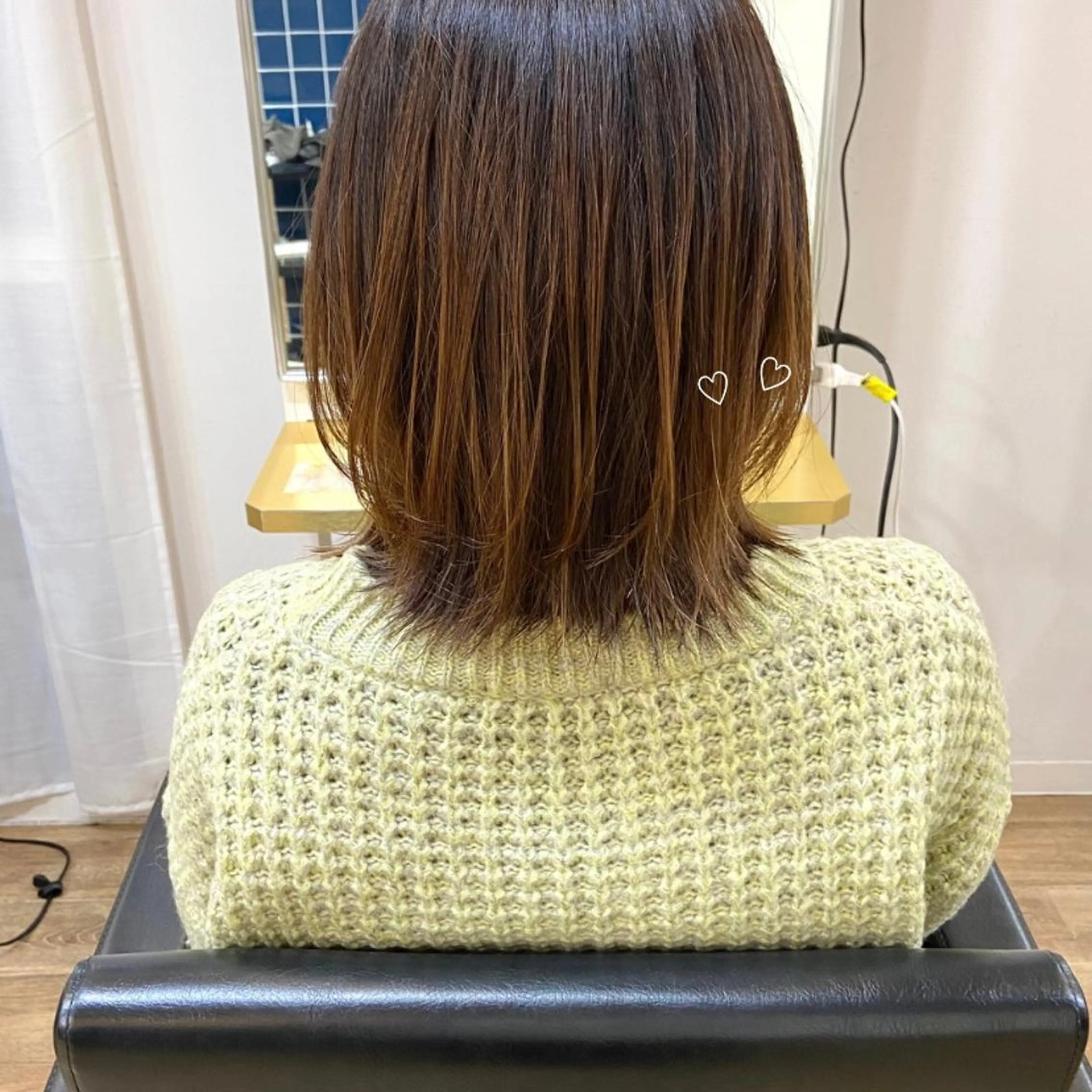 ミディアム ボブ ハイライト 髪質改善 mai 🎀 / 梅田美容室のヘアスタイル