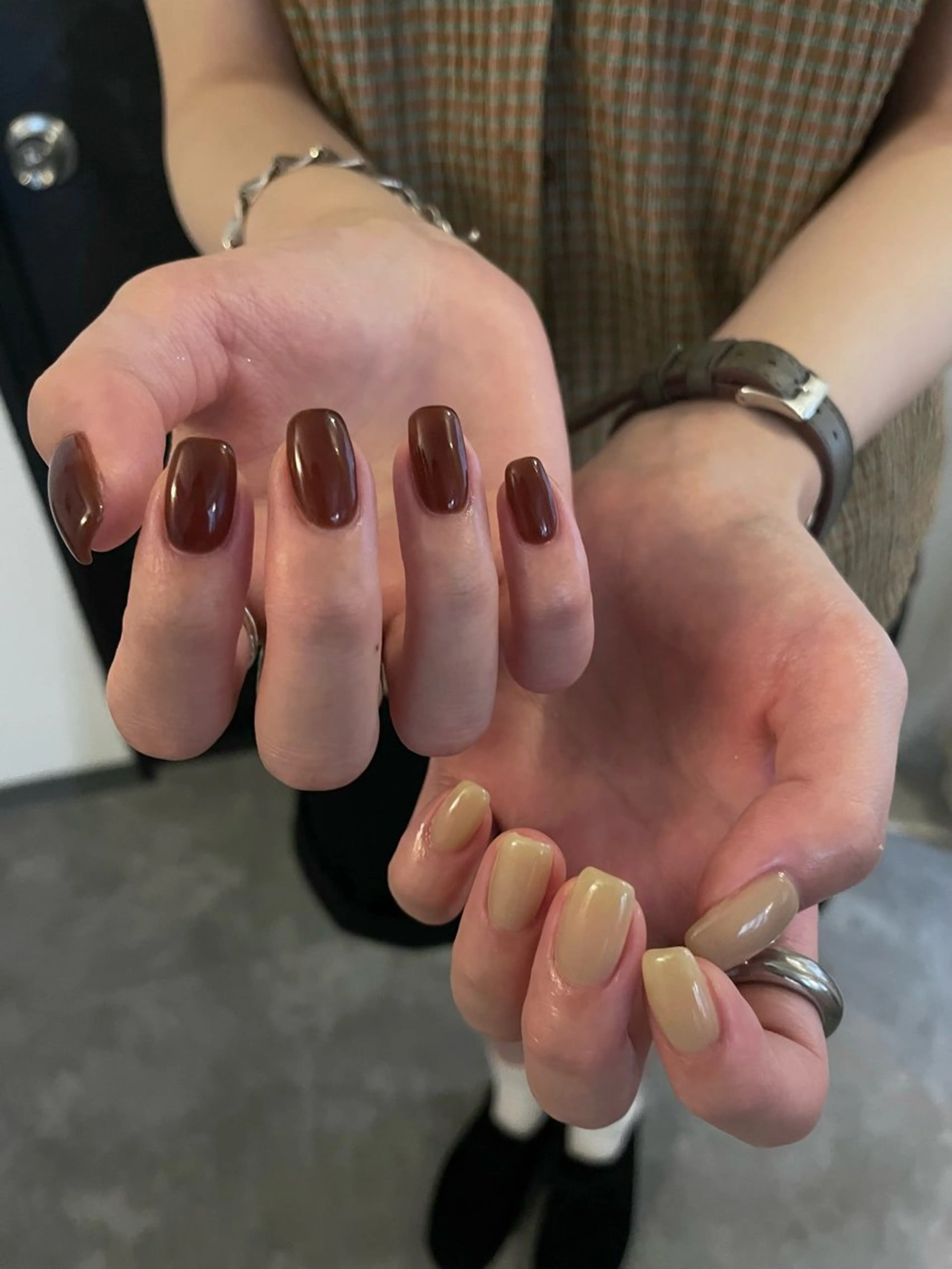 ネイル ブラウン ハンドネイル roof nailのネイルデザイン