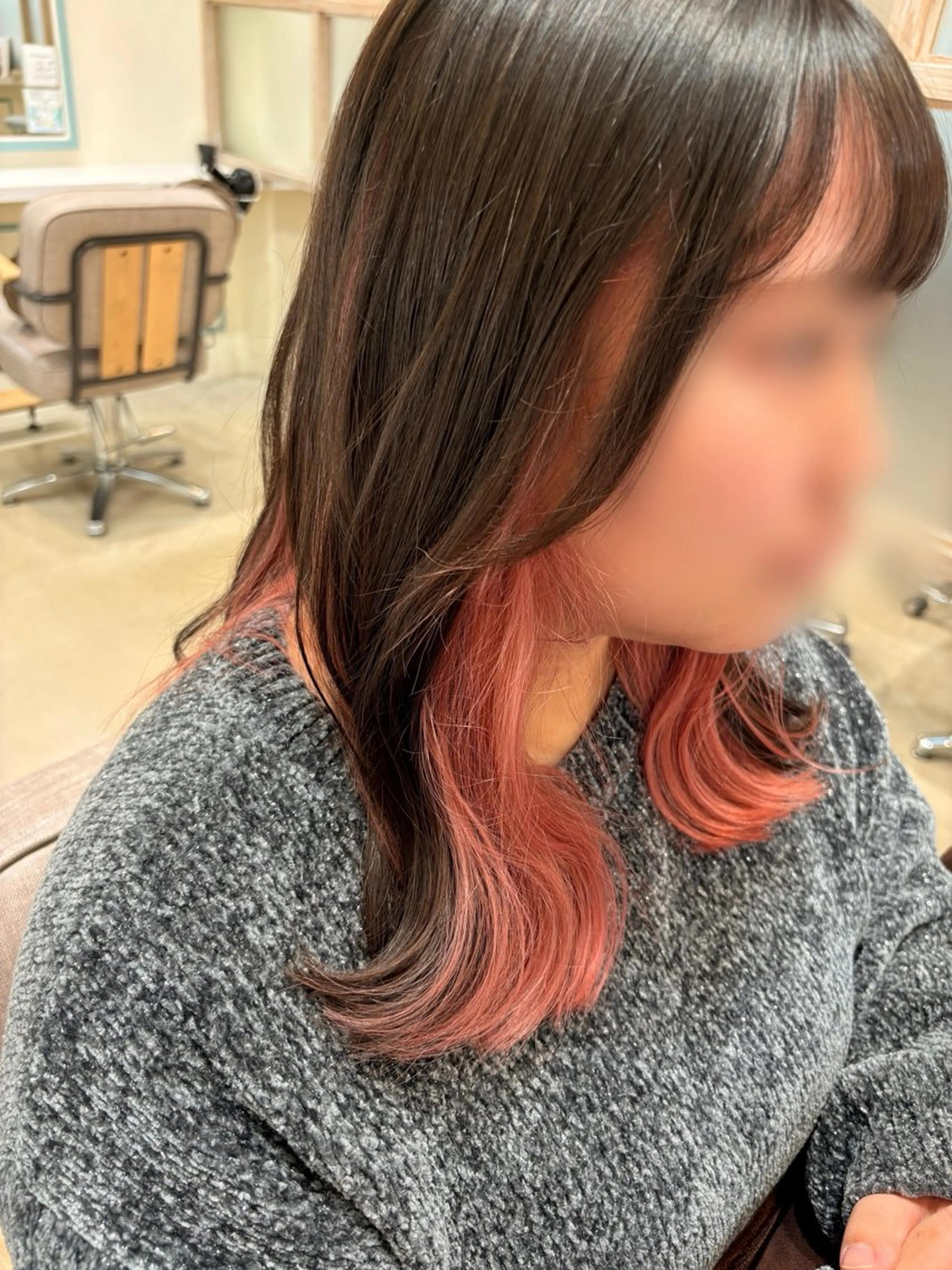 セミロング カラー ヘアカラー つちだ ゆうひ / 暗髪カラー⟡.·のヘアスタイル