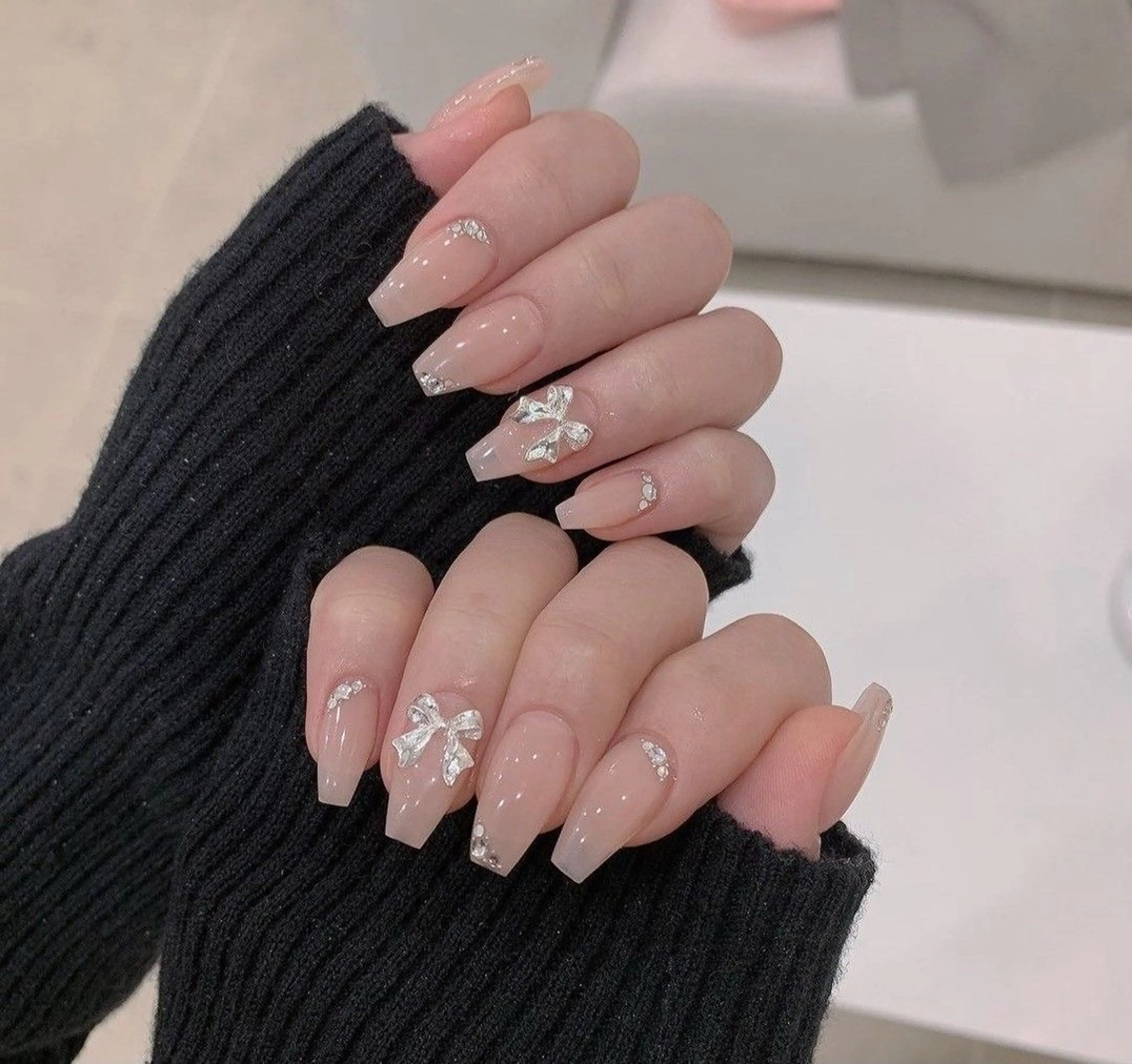 ネイル フレンチネイル ジェルネイル マグネットネイル 持ち込み ニュアンスネイル ハンドネイル Ribbonnail salonのネイルデザイン