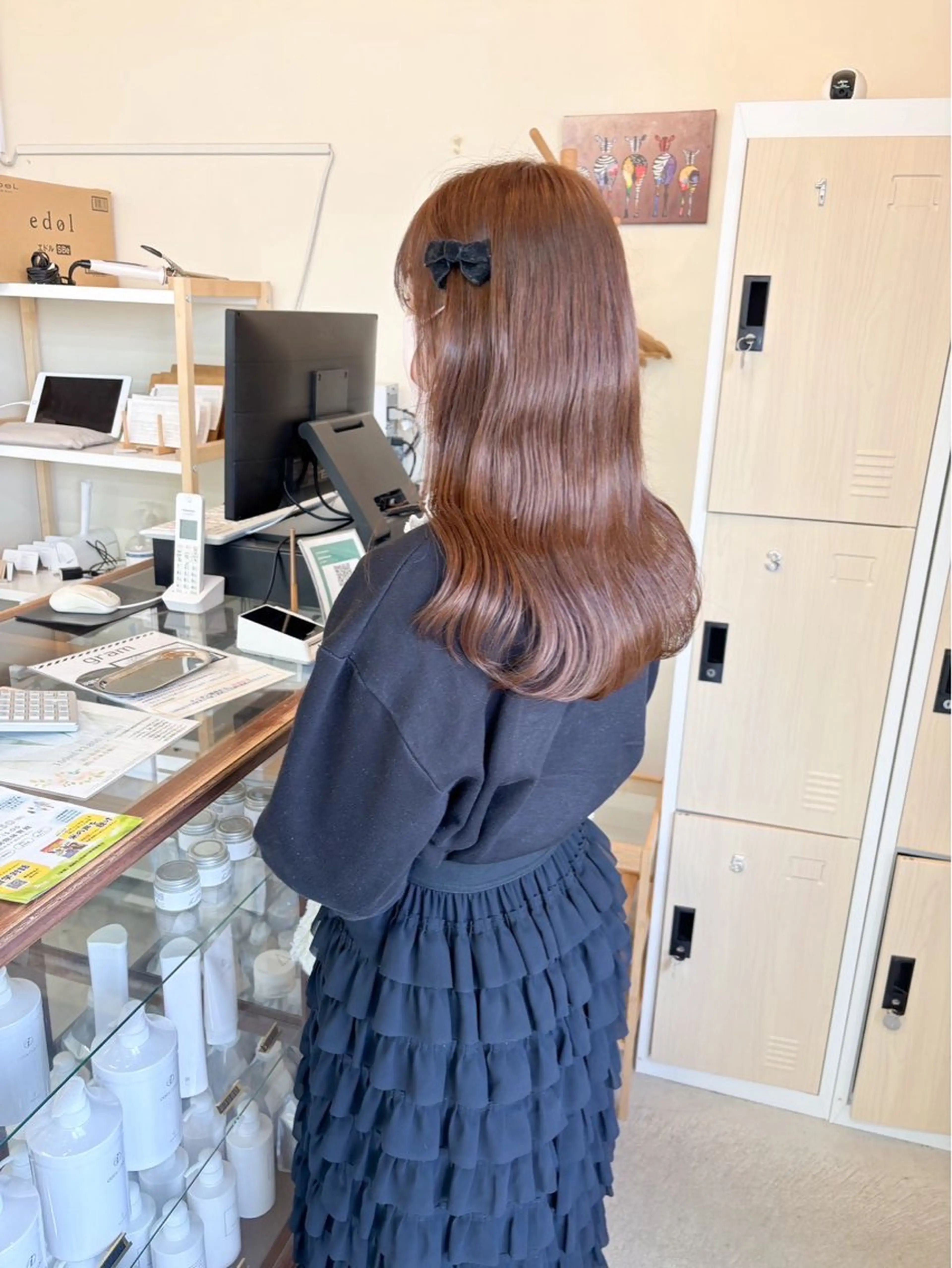 ロング カラー ブラウンカラー チョコレートブラウン 粂田 美友のヘアスタイル