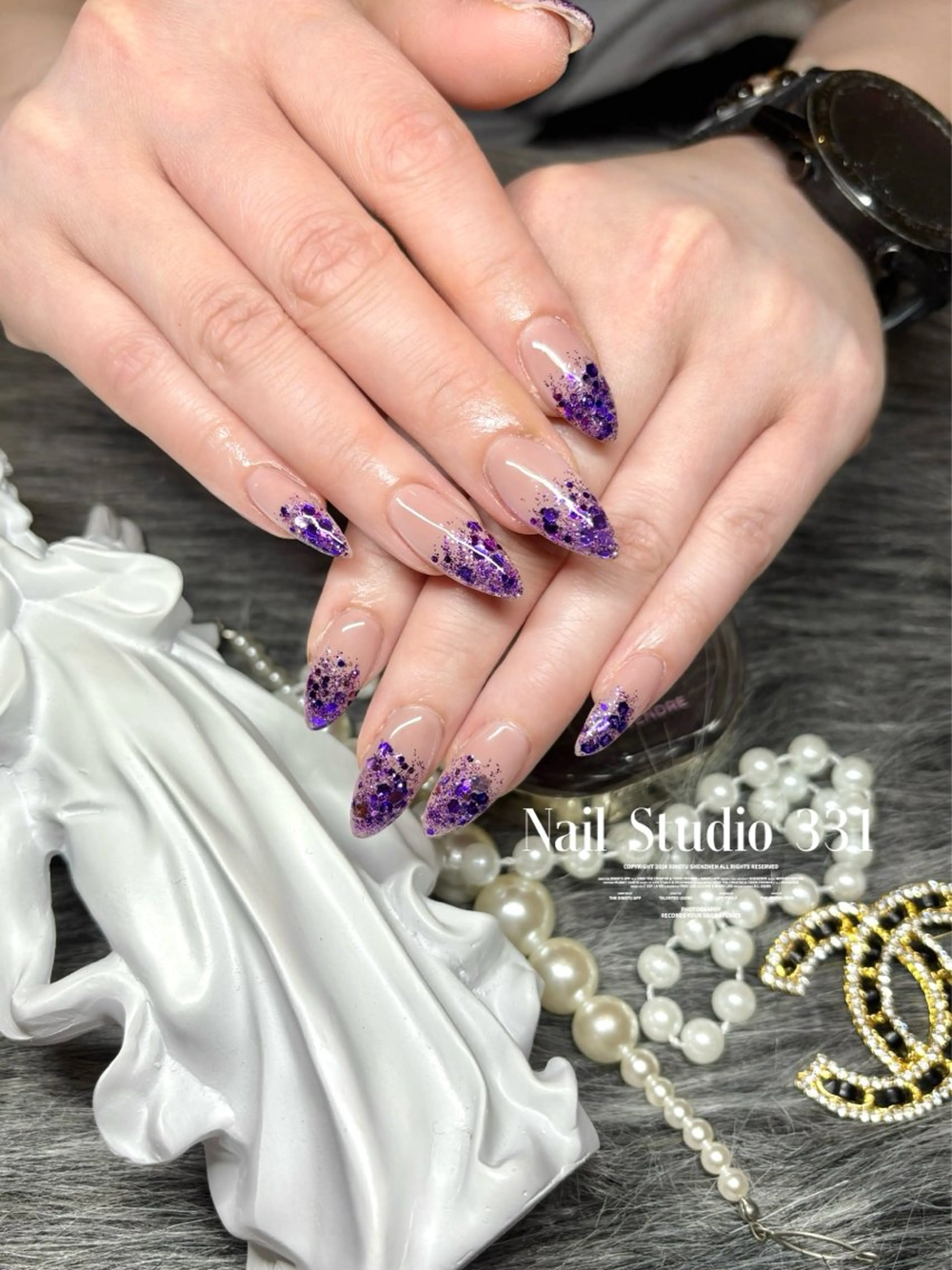 ネイル ロングネイル ワンホンネイル Nail Studio 331のネイルデザイン