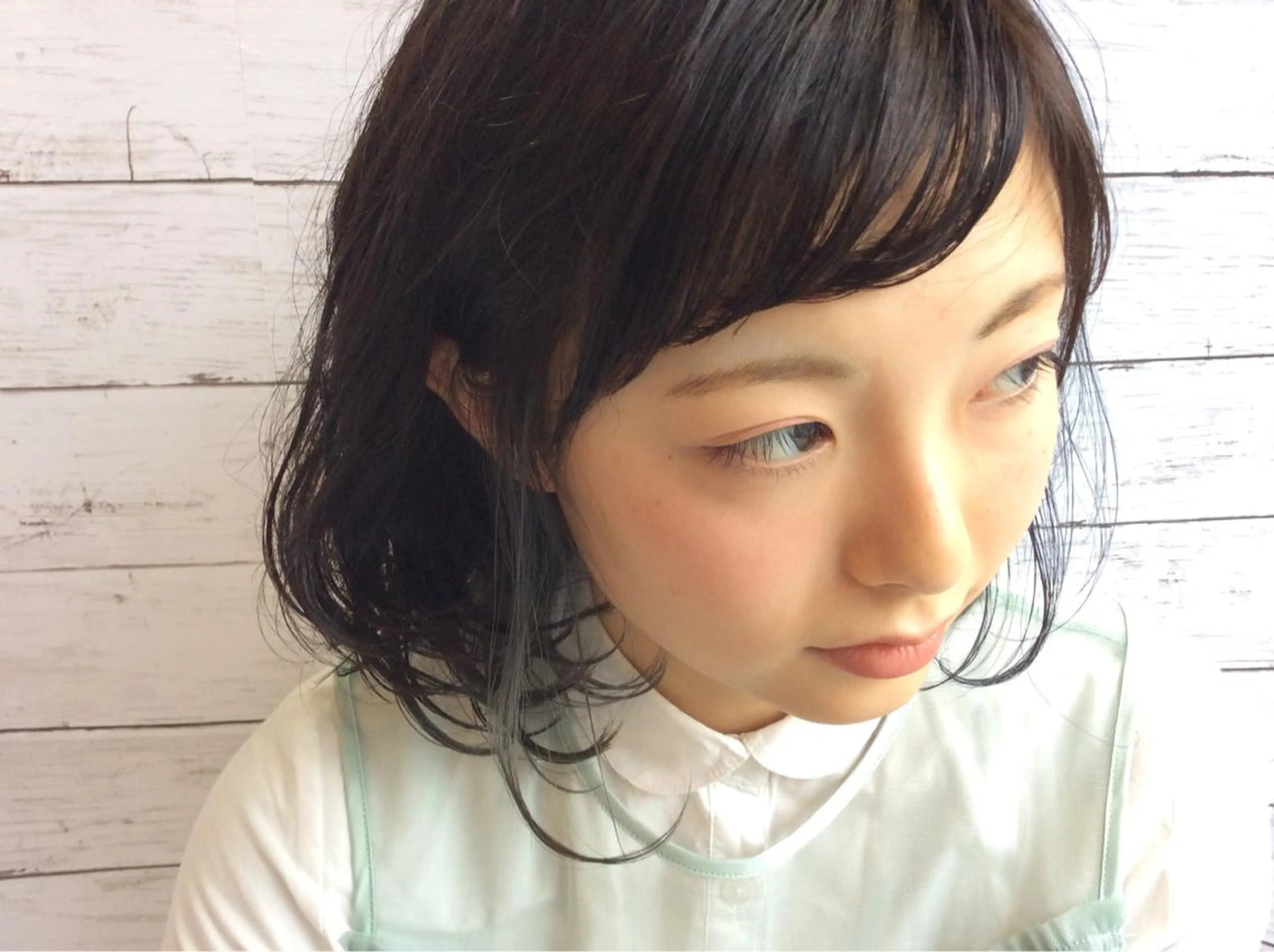 ミディアム カラー 顔周りカット 日比 貴大/ minim hairのヘアスタイル