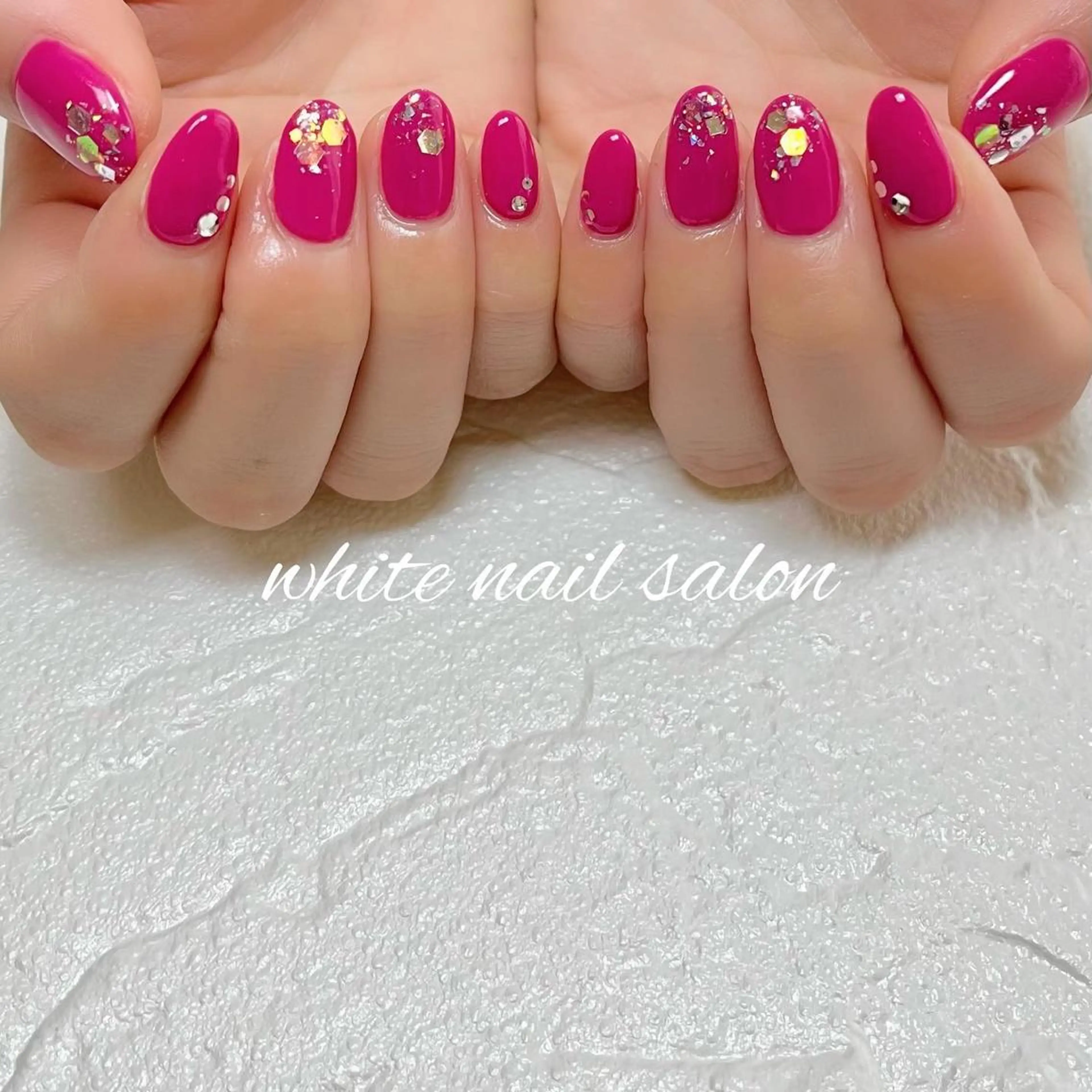 ネイル フットネイル ジェルネイル ハードジェル ラメ(グリッター) 持ち込み ハンドネイル white nail salonのネイルデザイン