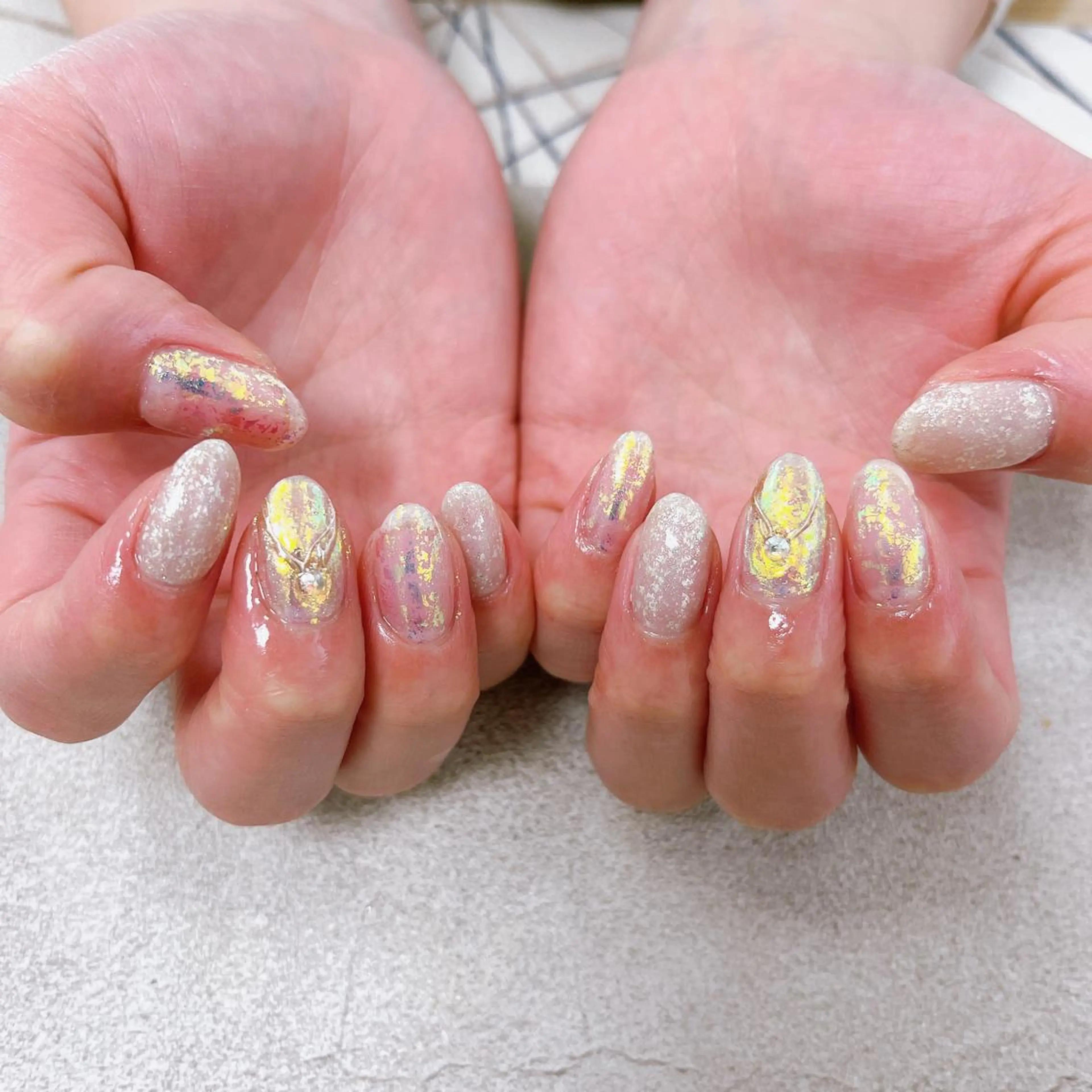 ネイル オーロラネイル フラワーネイル フットネイル フレンチネイル ジェルネイル Mogu nail 二子玉川のネイルデザイン