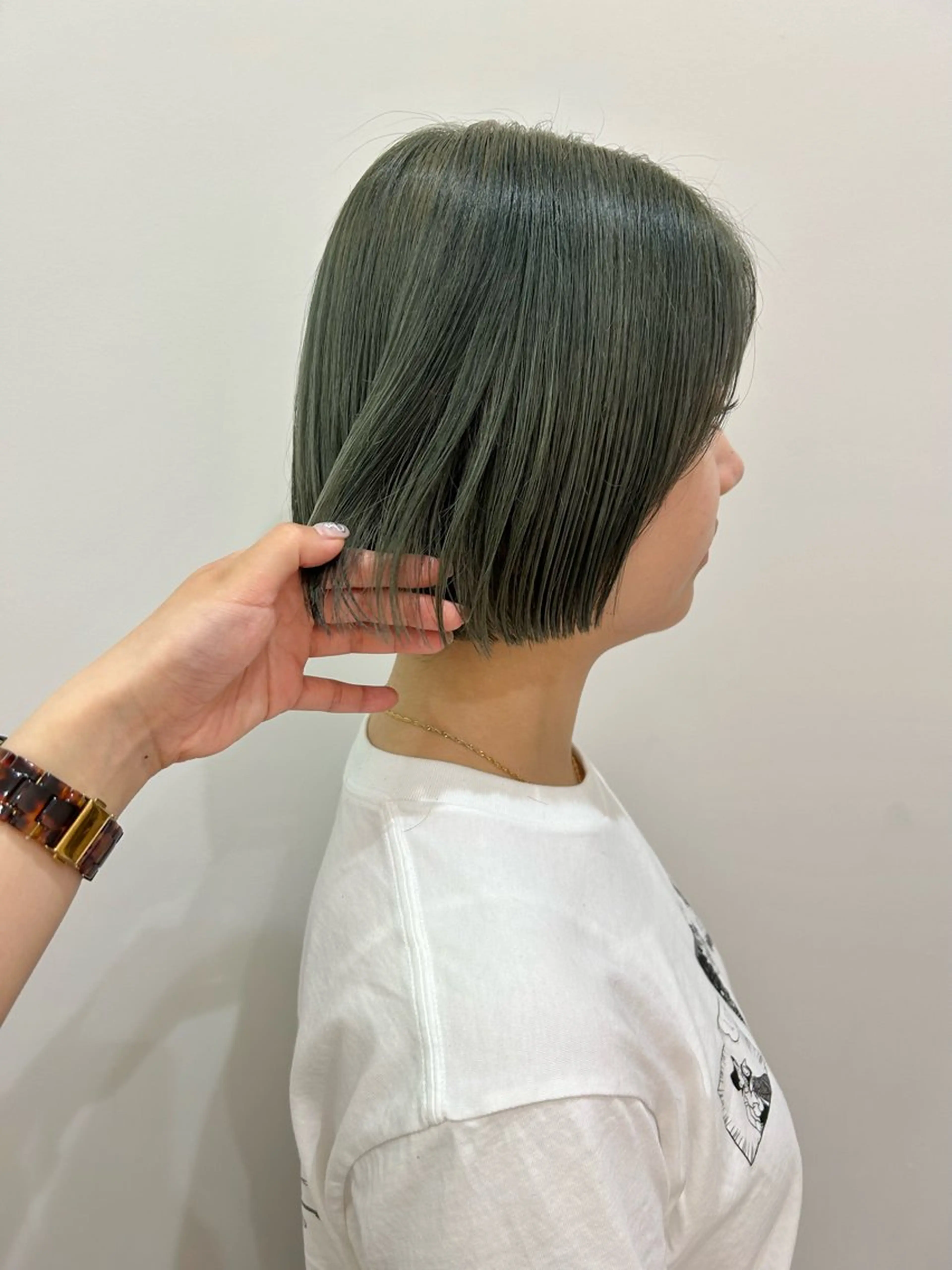 ショート カラー ボブ カット ヘアカラー トリートメント レイヤー/お顔まわり 暖色カラー🍑Amiのヘアスタイル