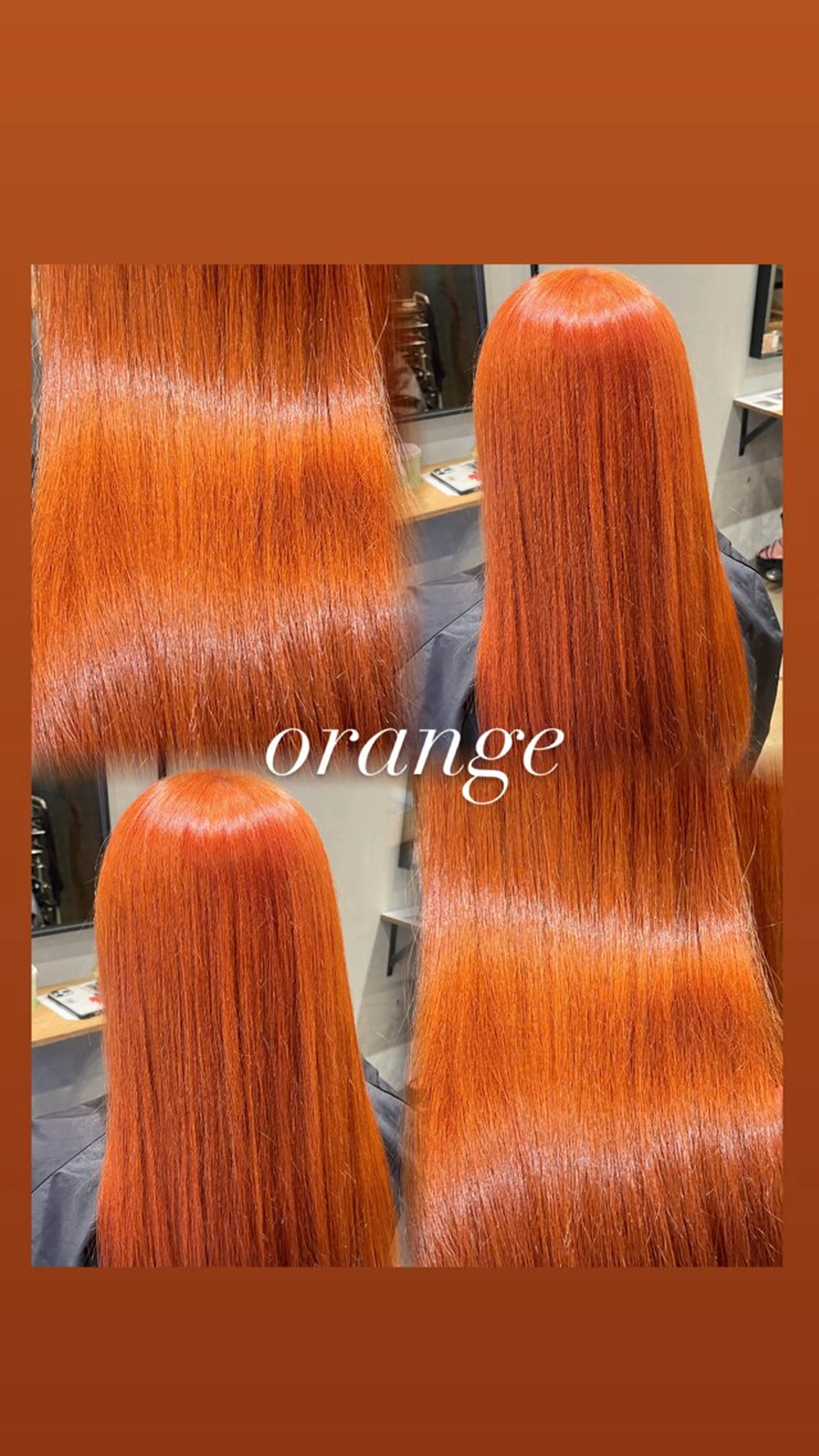 ロング カラー ブリーチ デザインカラー オレンジ カット ヘアカラー みわ/博多 ブリーチ/メンズヘアのヘアスタイル
