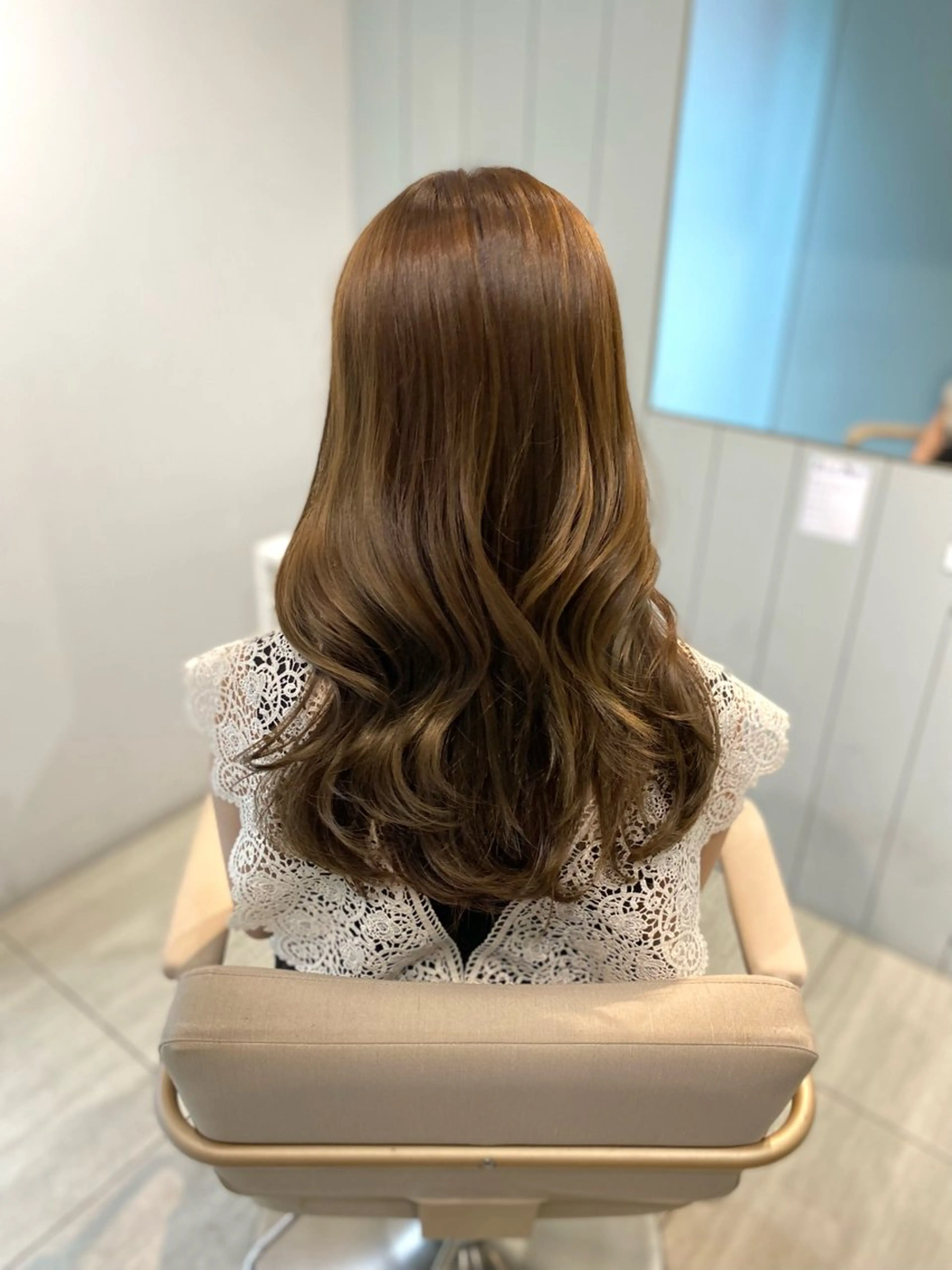 ロング カラー グレージュ くびれヘア 髪質改善 韓国風ヘア レイヤーカット カット ヘアカラー トリートメント 韓国風レイヤーカット 💎髪質改善"yuiのヘアスタイル