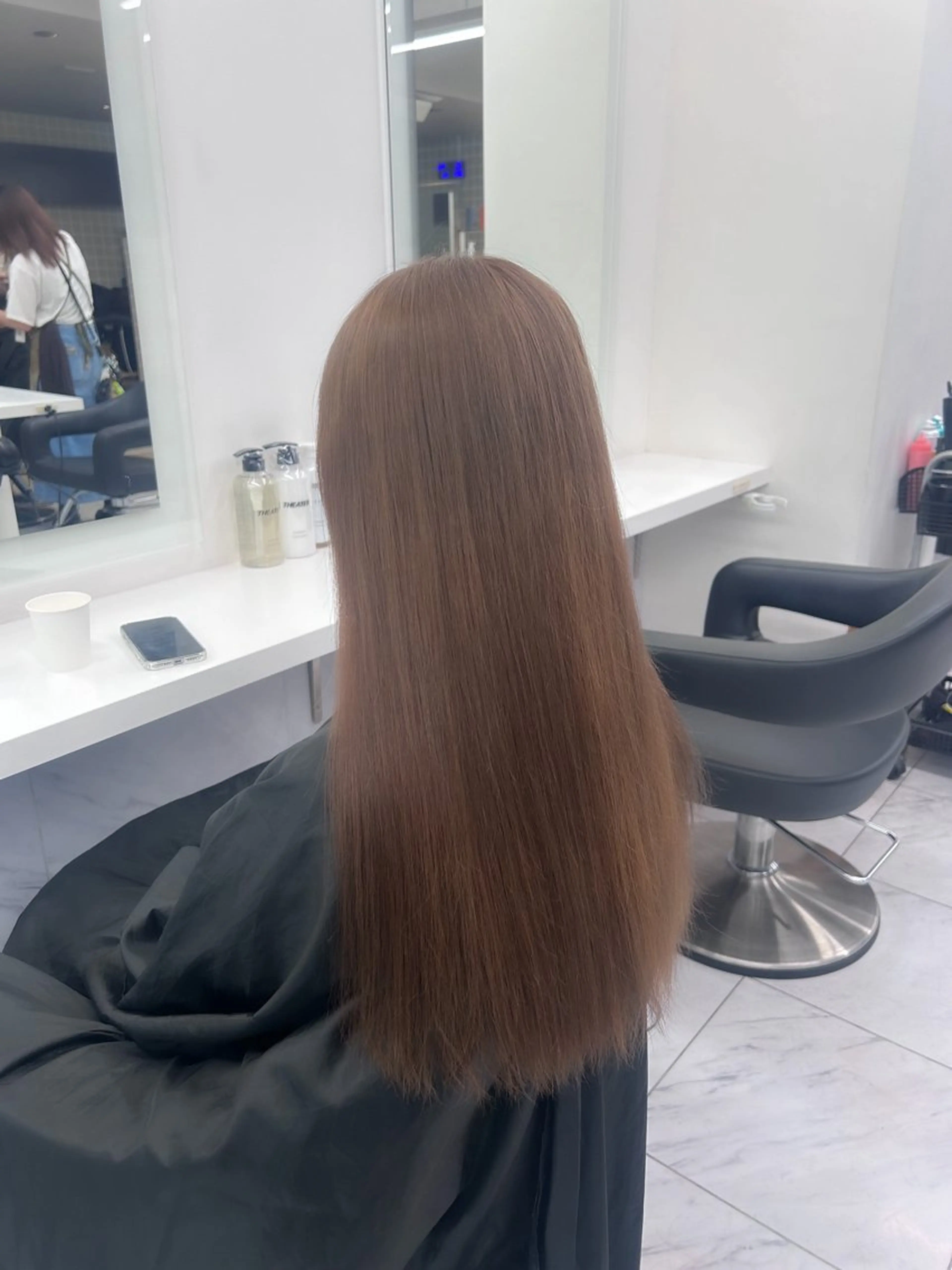 ロング カラー パーマ ヘアアレンジ メンズ キッズ ブリーチなしカラー/ ブラウン/レイヤーのヘアスタイル