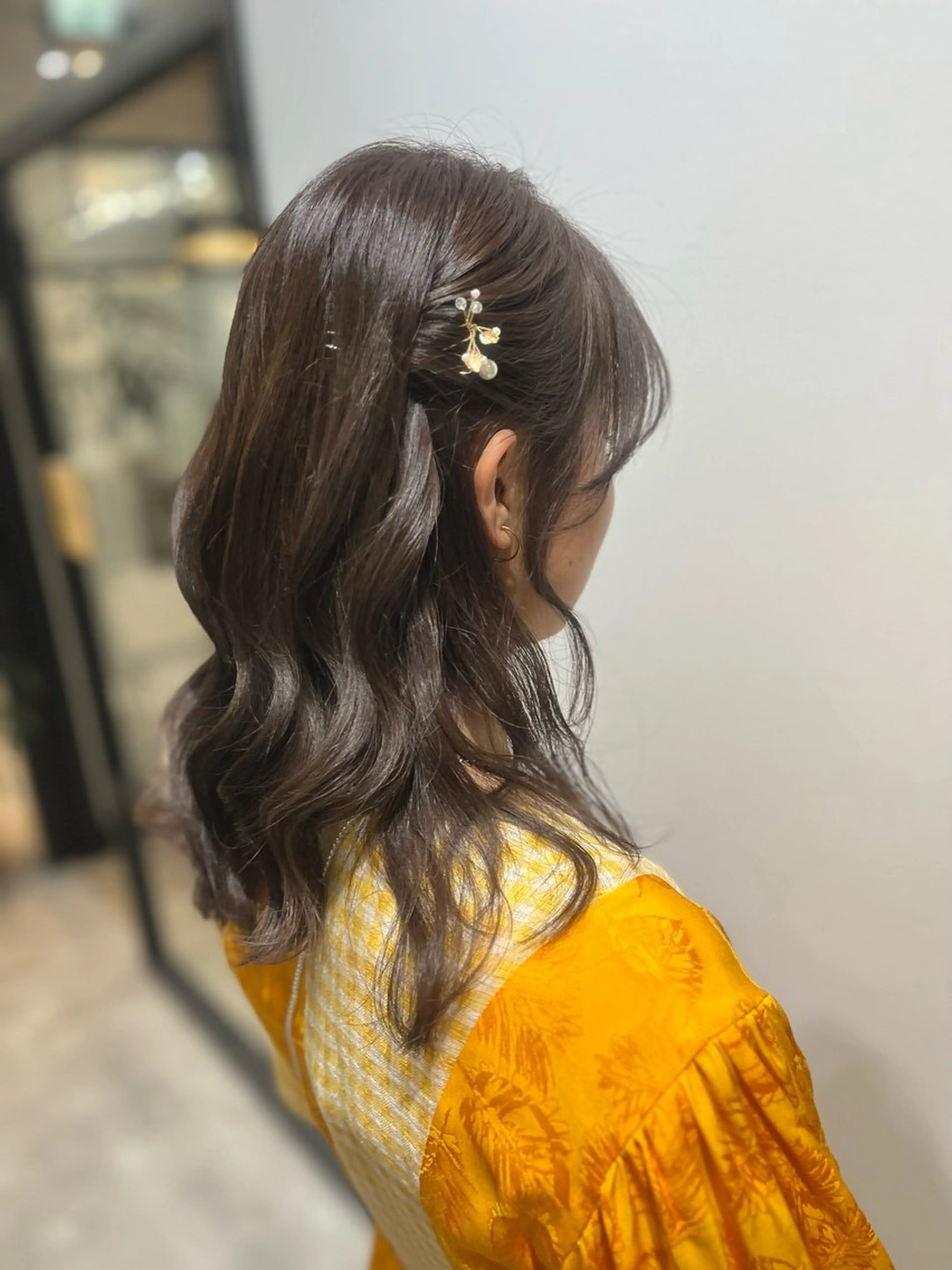 セミロング ヘアアレンジ ヨシンモリ ヘアセット 🫧ぷる艶カラー🫧 Yuubi🦩のヘアスタイル