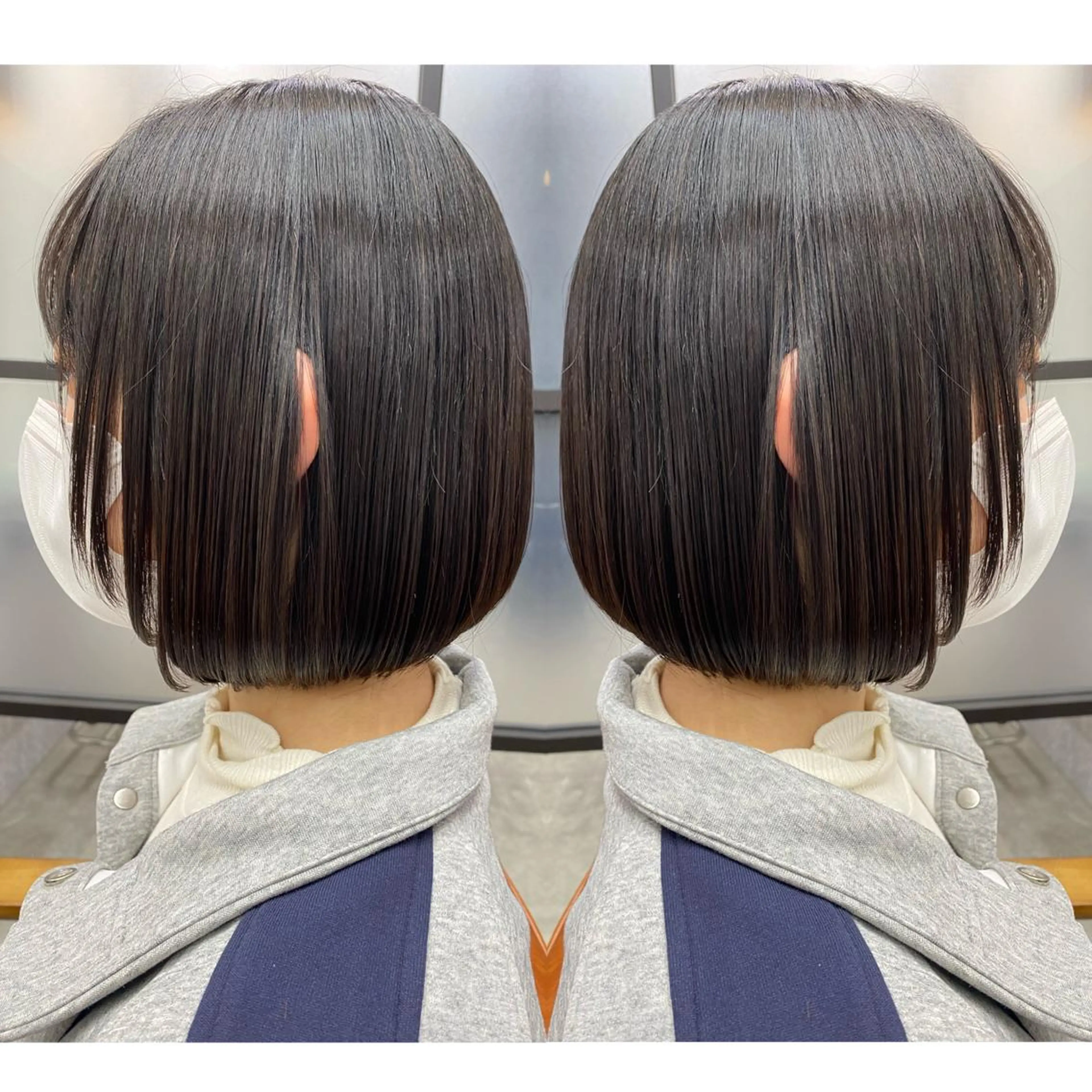 ショート ボブ 顔まわりレイヤー レイヤーカット カット 艶カラー吉祥寺🌸 KAZUEのヘアスタイル