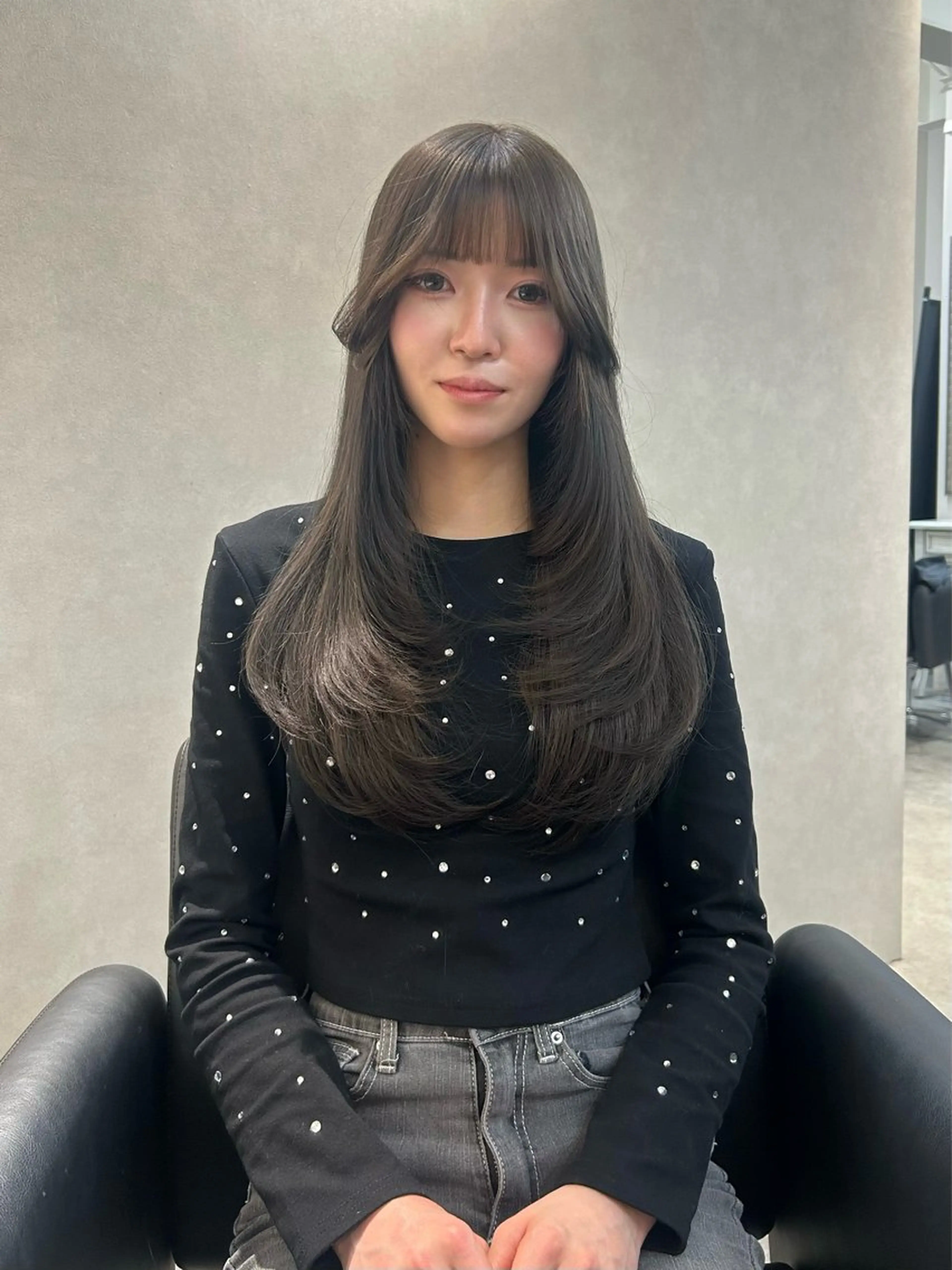 ロング カット ヘアカラー トリートメント えり 堀江/ボブ /艶髪/レイヤーのヘアスタイル