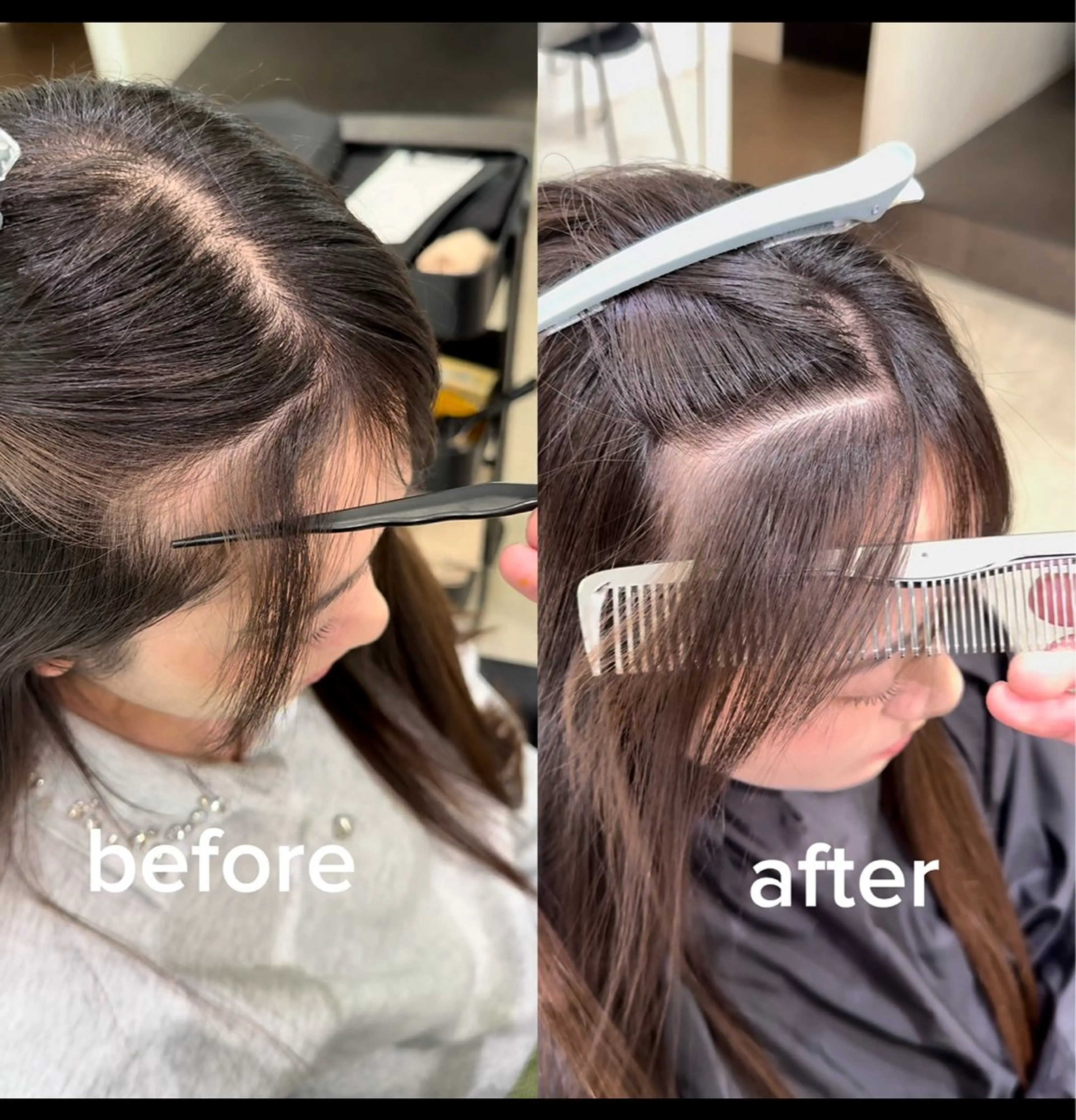 前髪のうねり解消‼️ 【前髪縮毛】 +2stepトリートメント付き!の写真