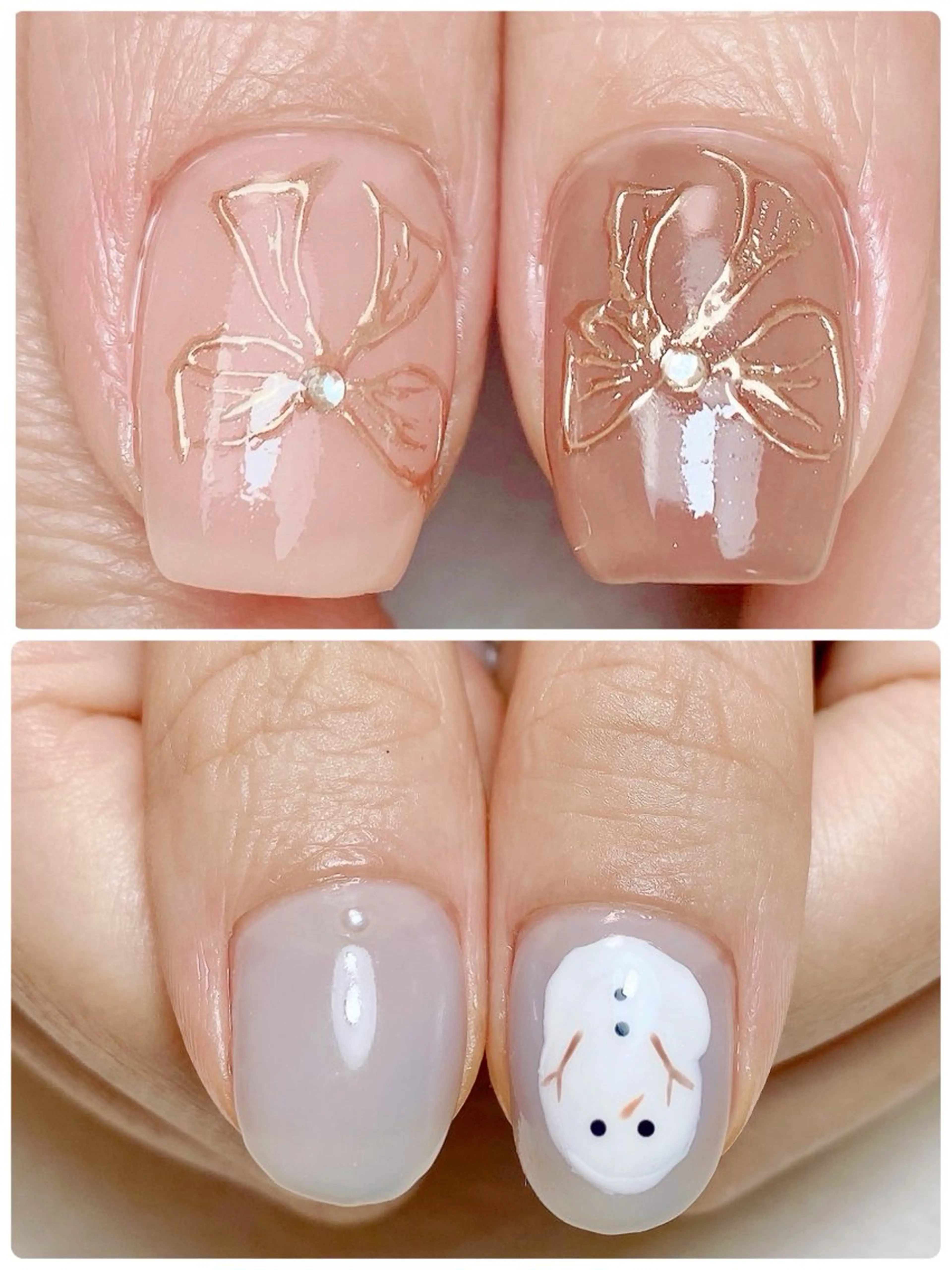 ネイル リボン ハンドネイル Nail Salon K 🧸美爪育成のネイルデザイン