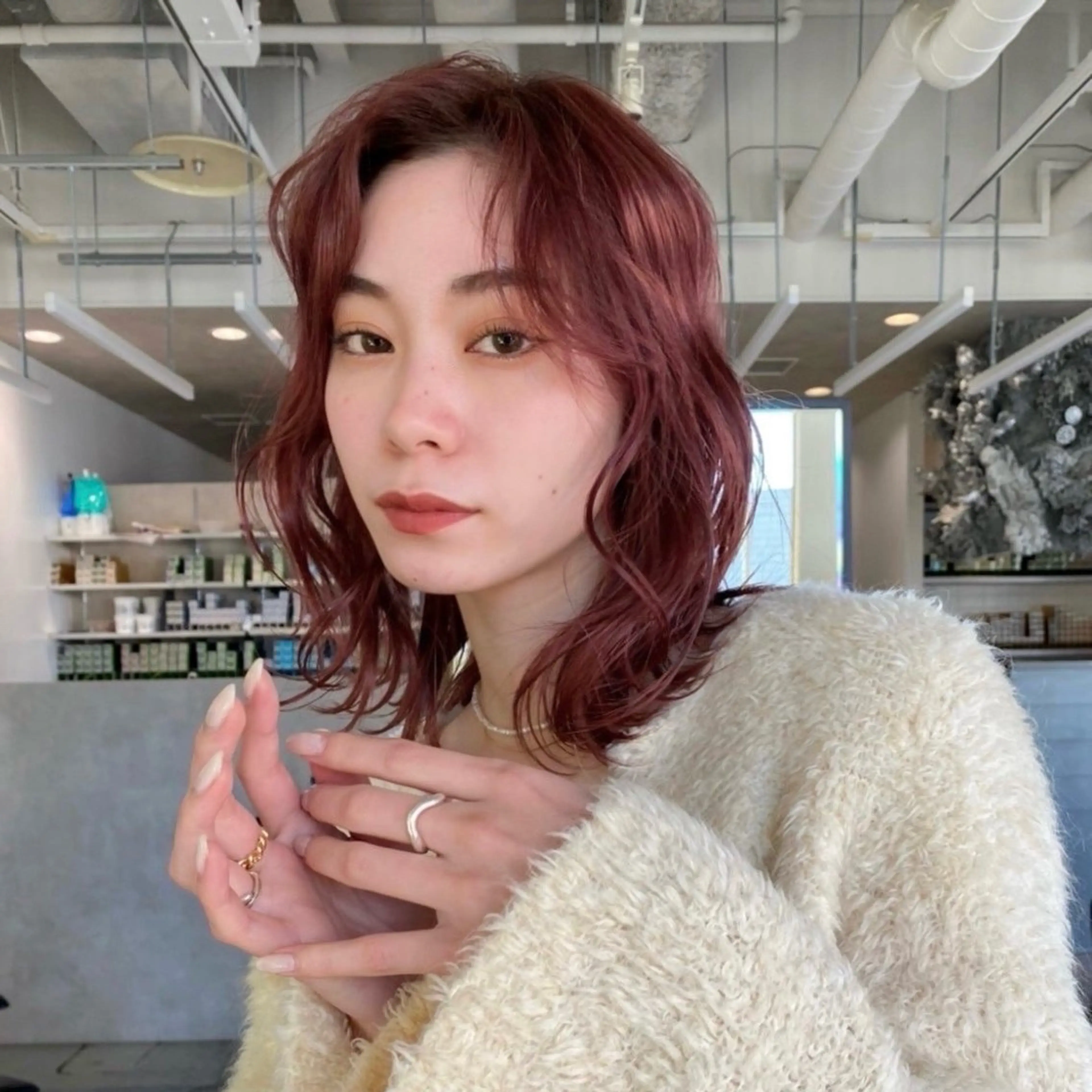 ミディアム カラー 透けるカラー 🫧‪かふうのヘアスタイル