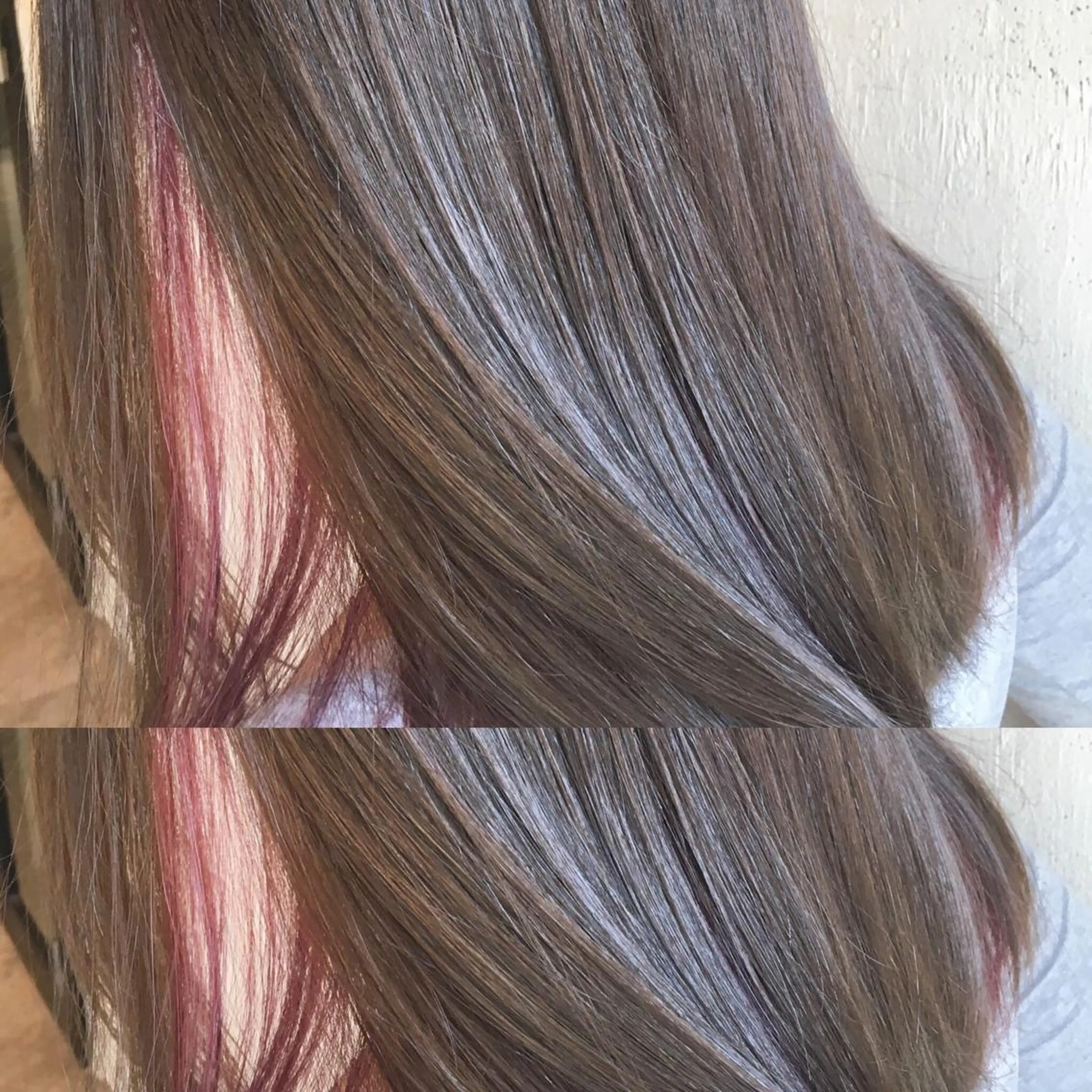 ロング カラー グレージュ インナーカラー ピンクカラー ピンクパープル パープルカラー カット ヘアカラー トリートメント 💈平島 拓也💈のヘアスタイル