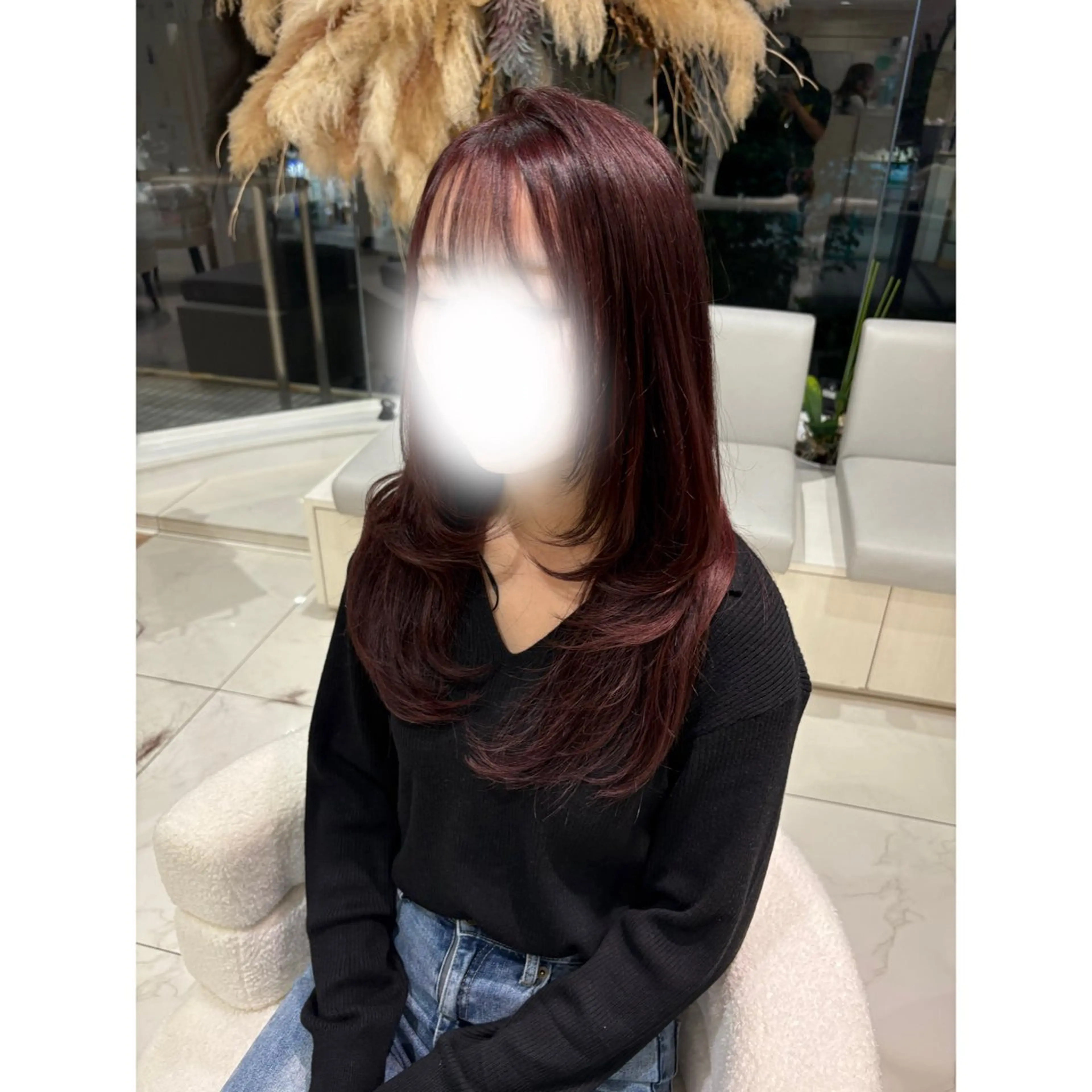 ロング カラー カット ヘアカラー 韓国ヘア 🎀中川綾乃🎀のヘアスタイル