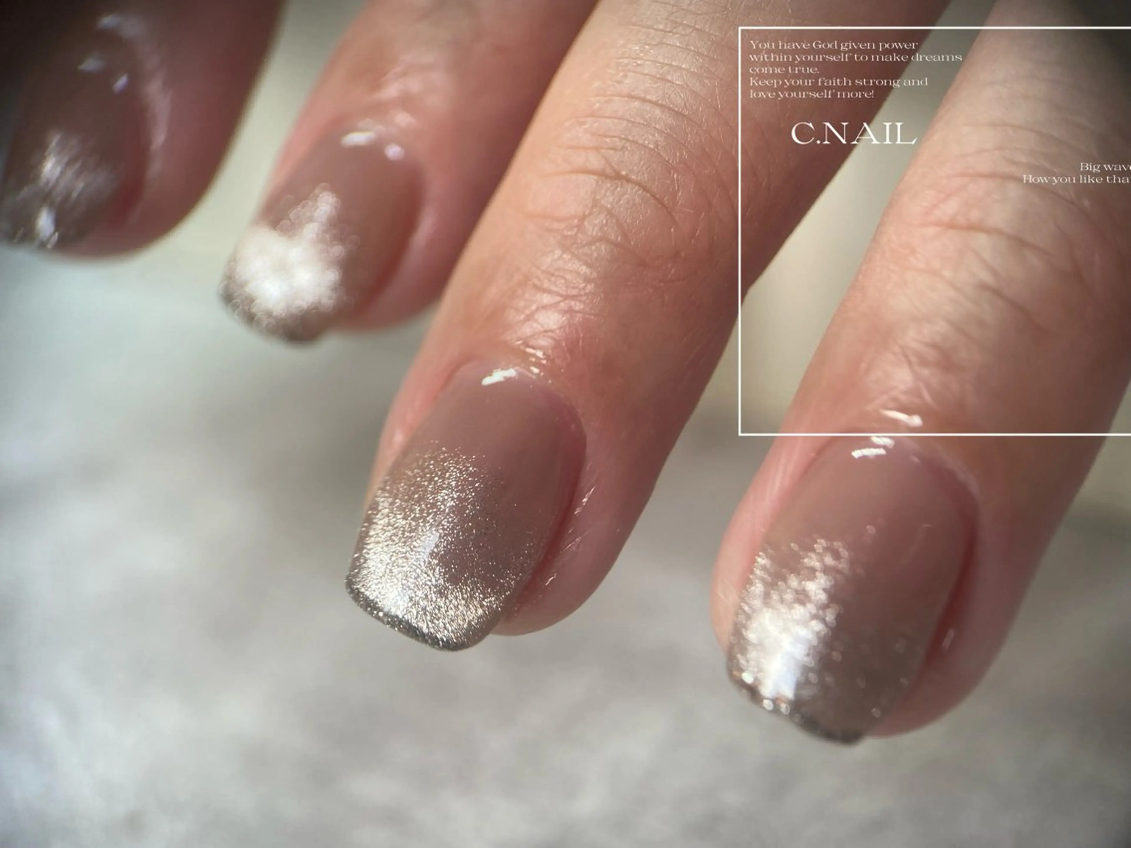 ネイル フレンチネイル ジェルネイル マグネットネイル C.Nail &Eye筑紫駅のネイルデザイン