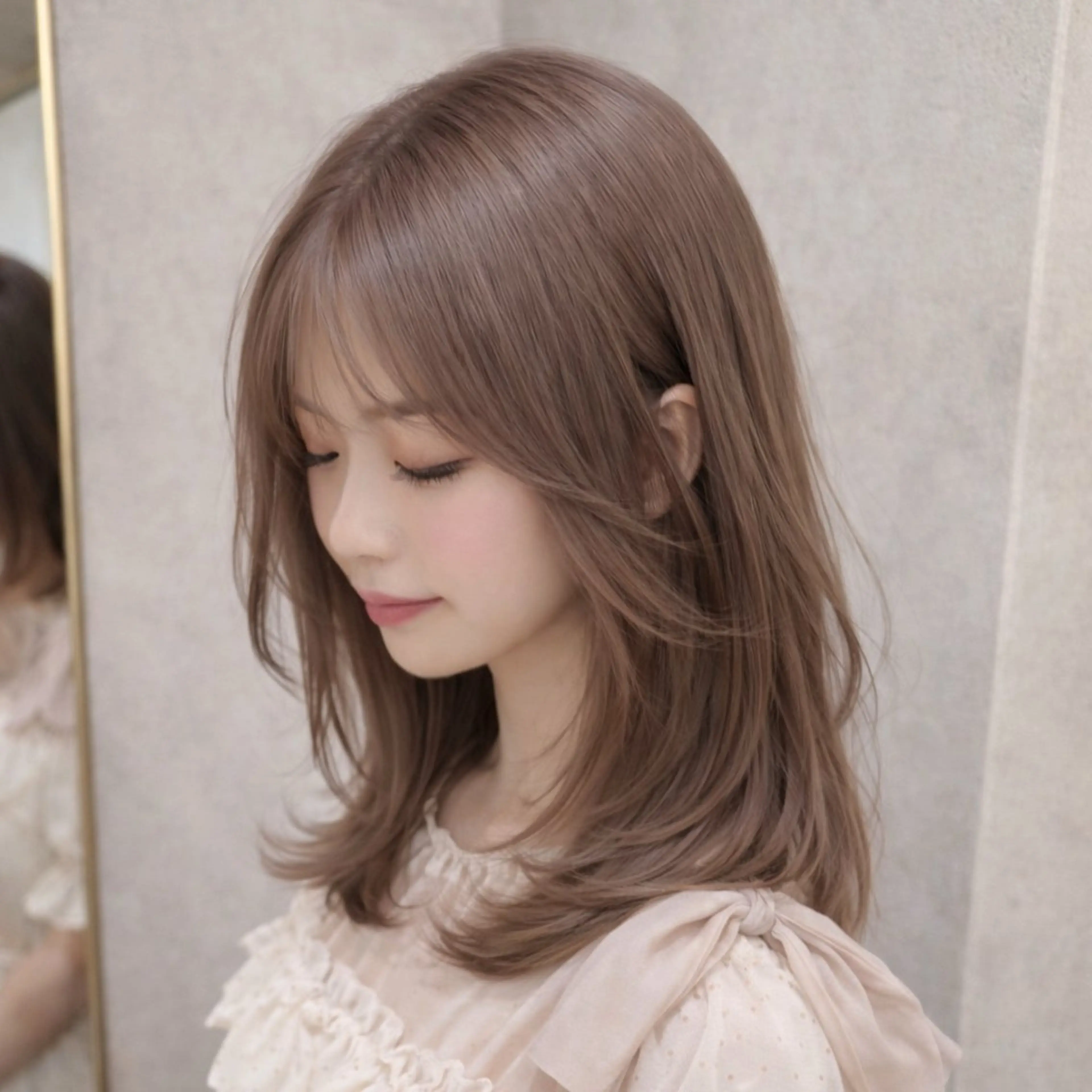 ミディアム カット ヘアカラー RIENS Xrea nanamiのヘアスタイル