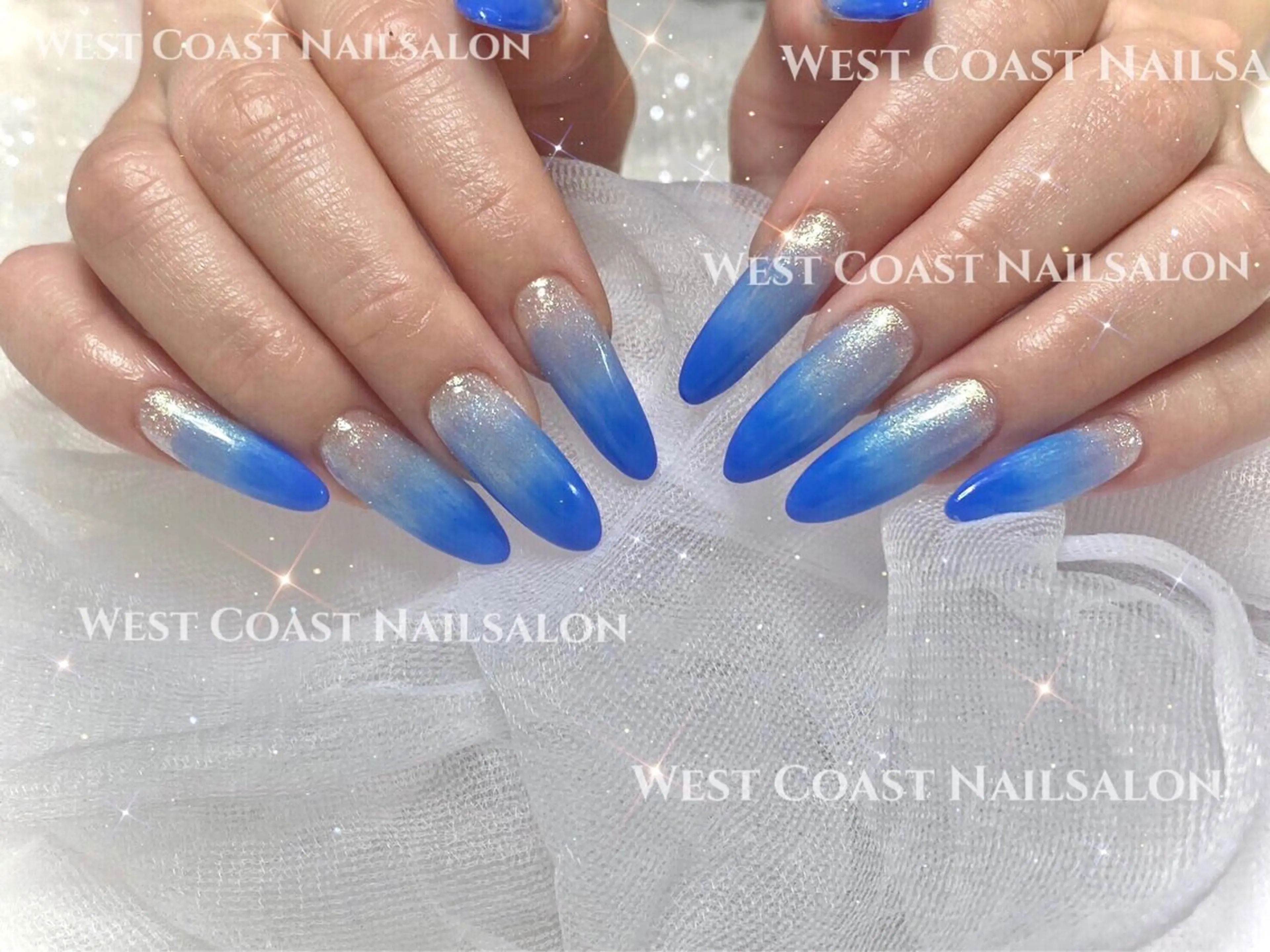 ネイル ハンドネイル リボン、ガーリー パーツ放題専門店のネイルデザイン