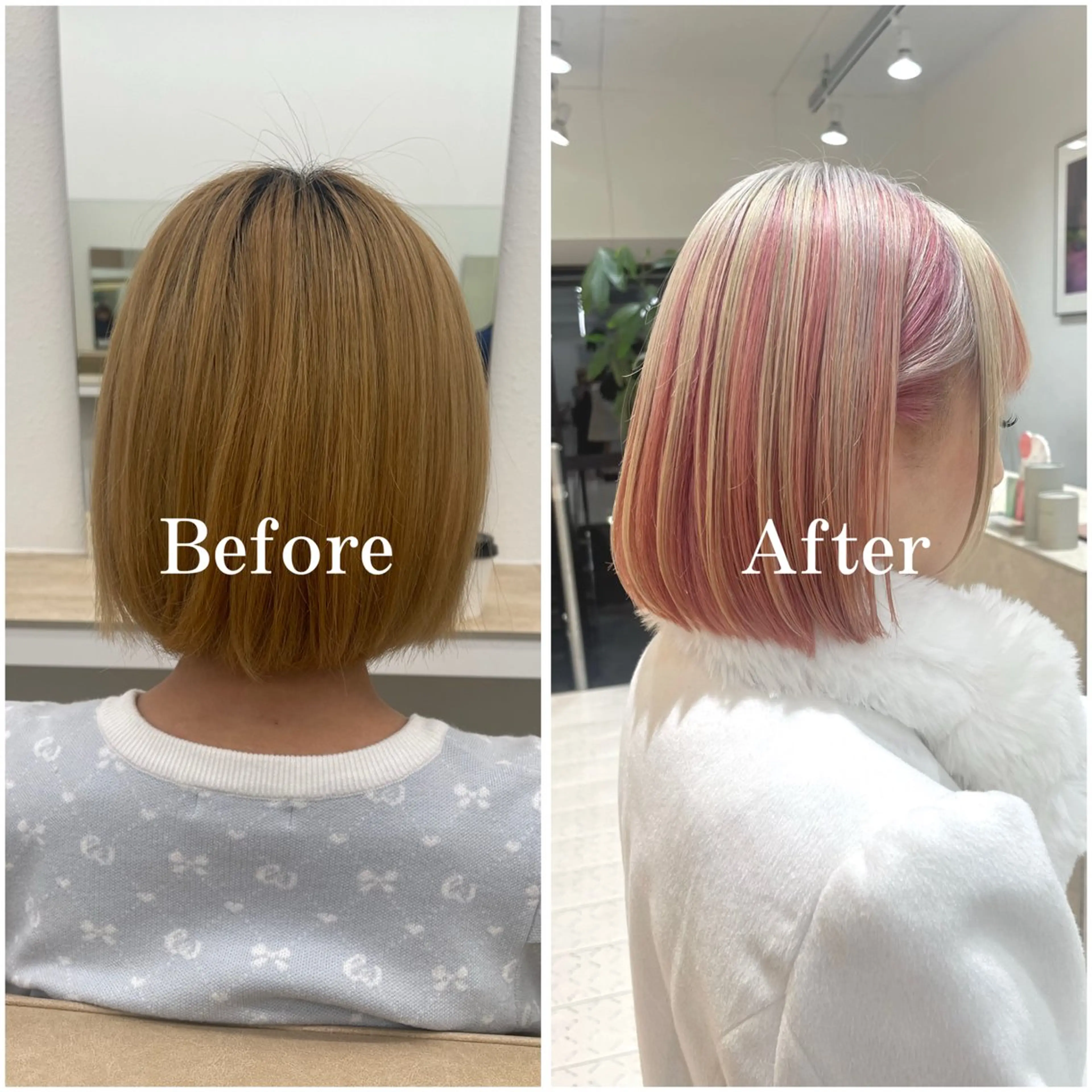 ショート カラー ブリーチ デザインカラー 似合わせカット 縮毛矯正 ヘアカラー ムラ修正/ ハイトーン💖Riaのヘアスタイル