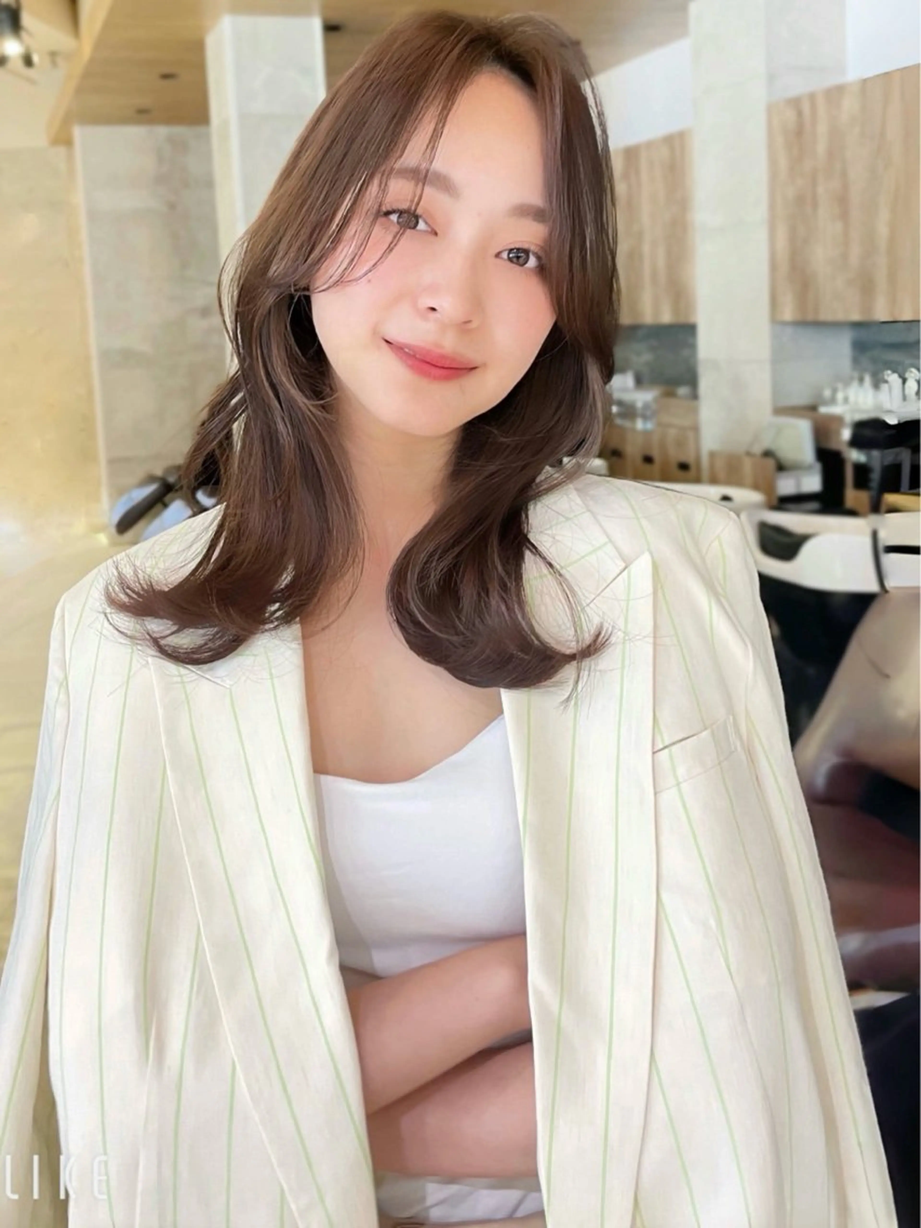 セミロング カラー パーマ ヘアアレンジ カット 【くせ毛解消】縮毛 髪質改善✨たくみ✨のヘアスタイル