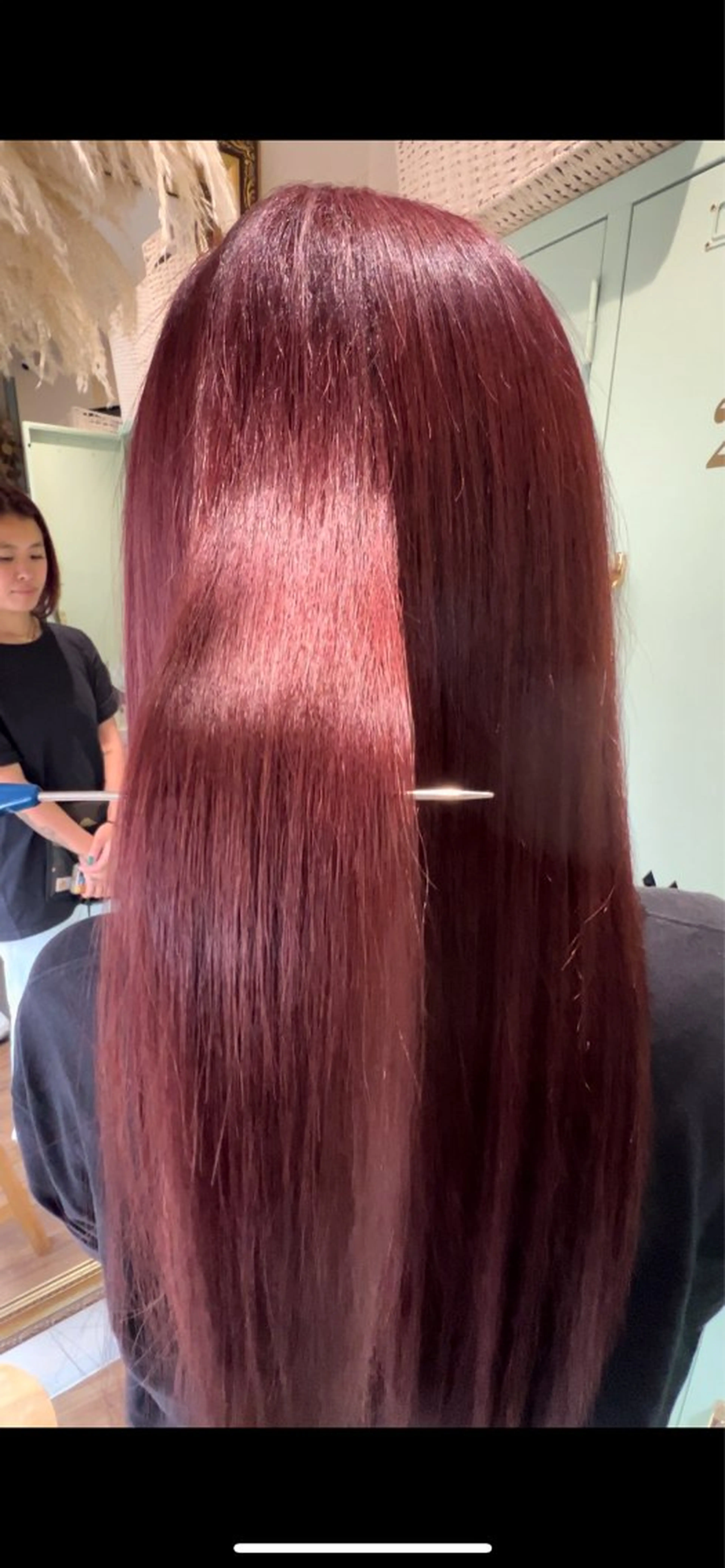 ロング カラー 髪質改善 ヘアカラー 朝が楽になる艶髪縮毛 ✨中稲明梨のヘアスタイル