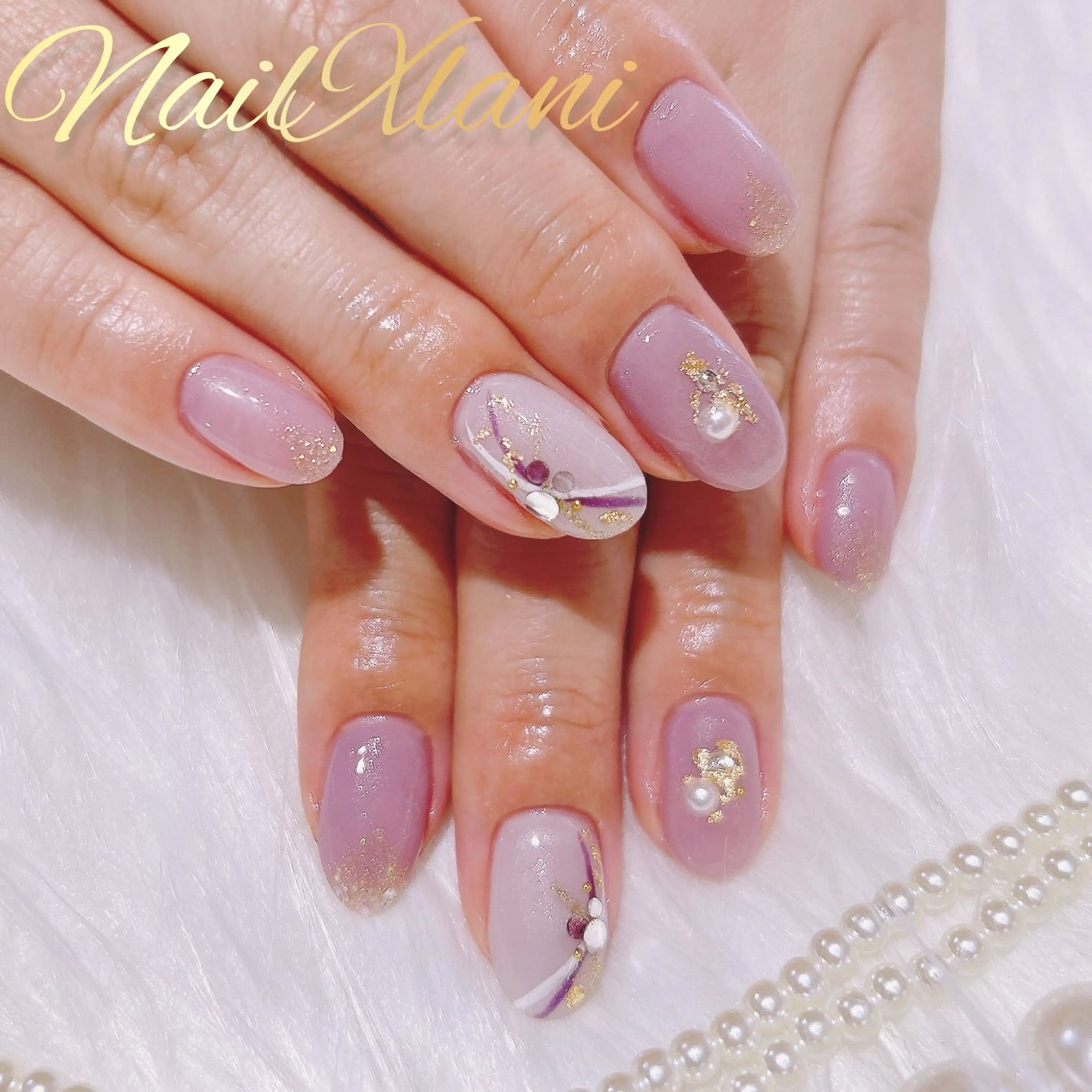 ネイル フットネイル ジェルネイル マグネットネイル パラジェル Nail×Lani 深爪矯正対応◎のネイルデザイン
