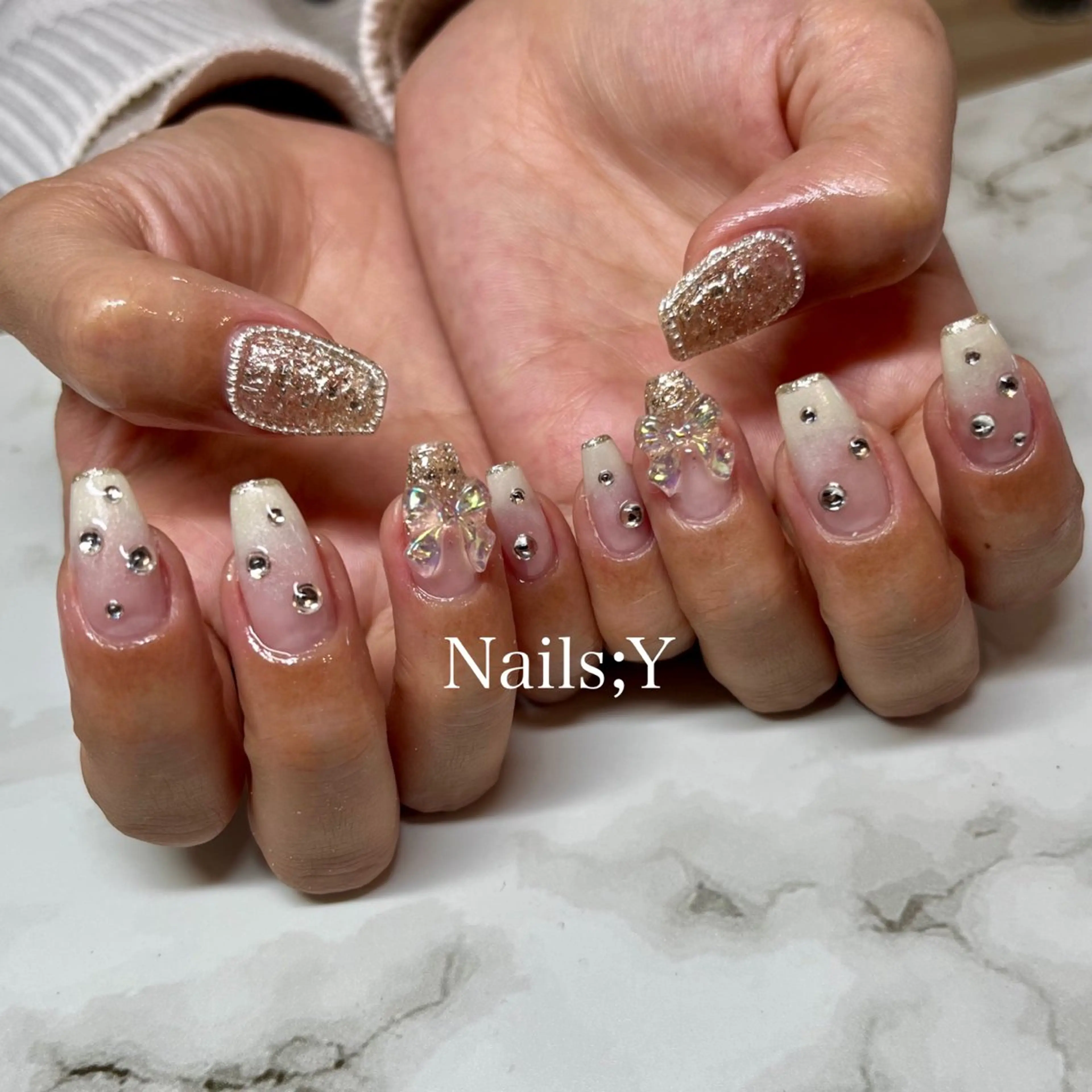 ネイル リボン yo koのネイルデザイン