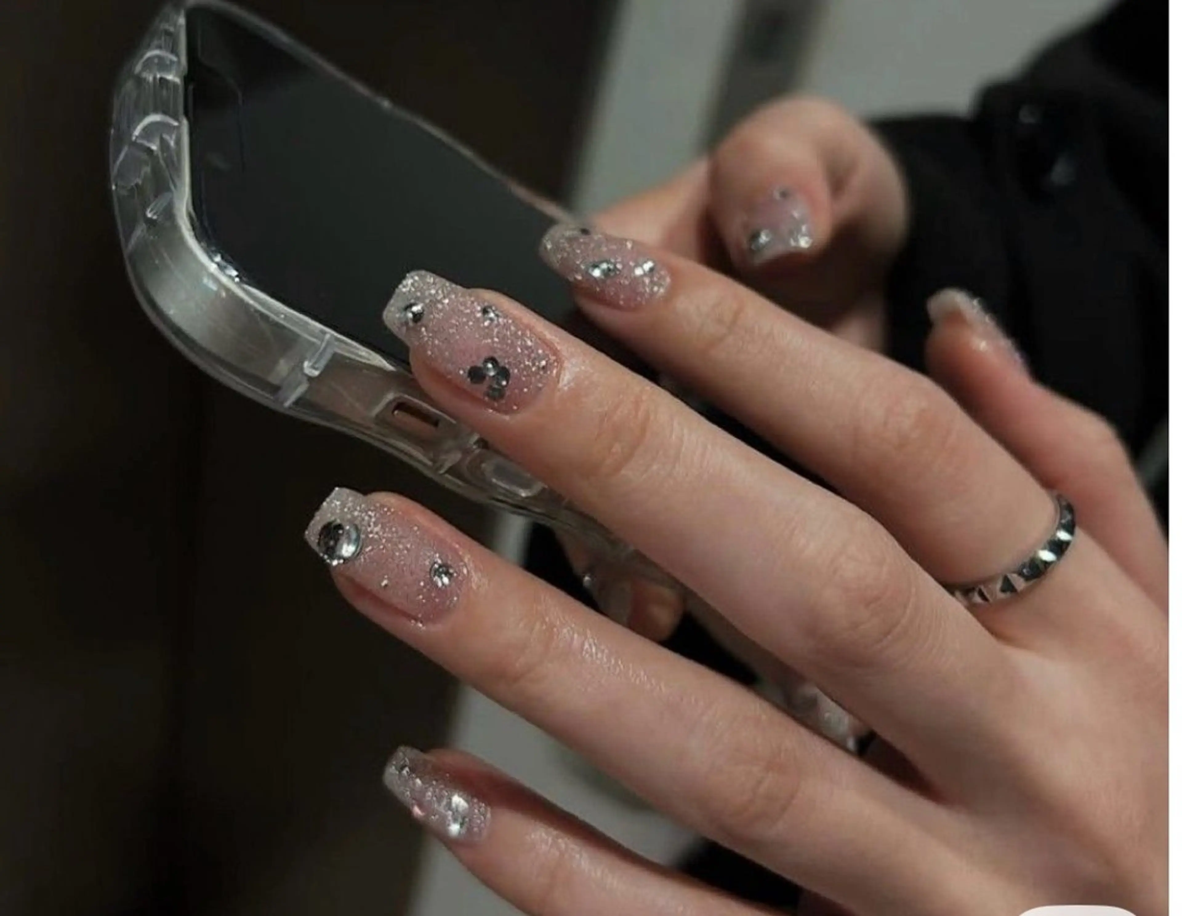 ワンカラー➕パーツ付け放題(自爪)の写真