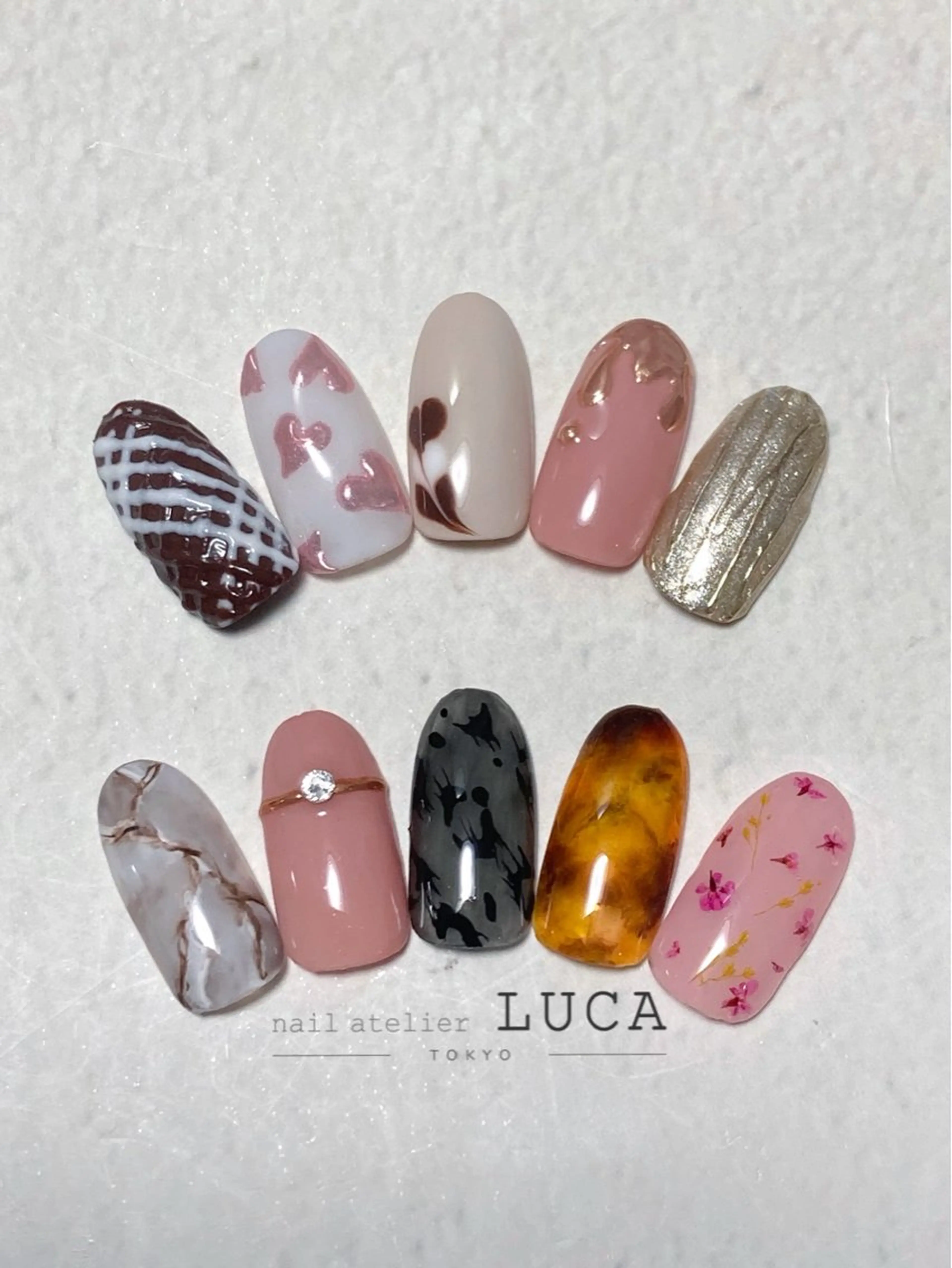 ネイル アートネイル バレンタイン ネイルアトリエルカ 米原のネイルデザイン