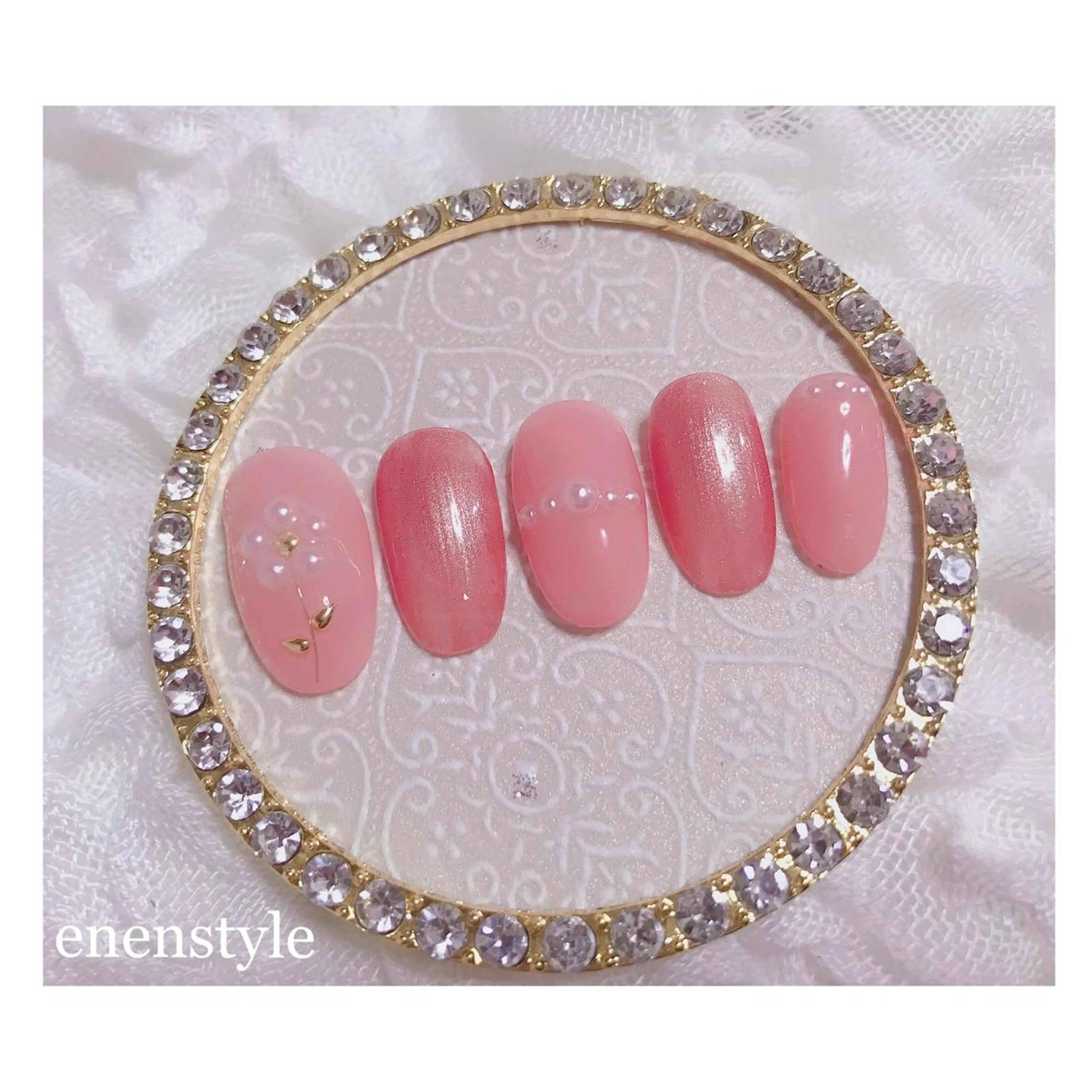 ショート カラー ネイル ピンクカラー ジェルネイル ピンク ハンドネイル 👑enen style👑のネイルデザイン