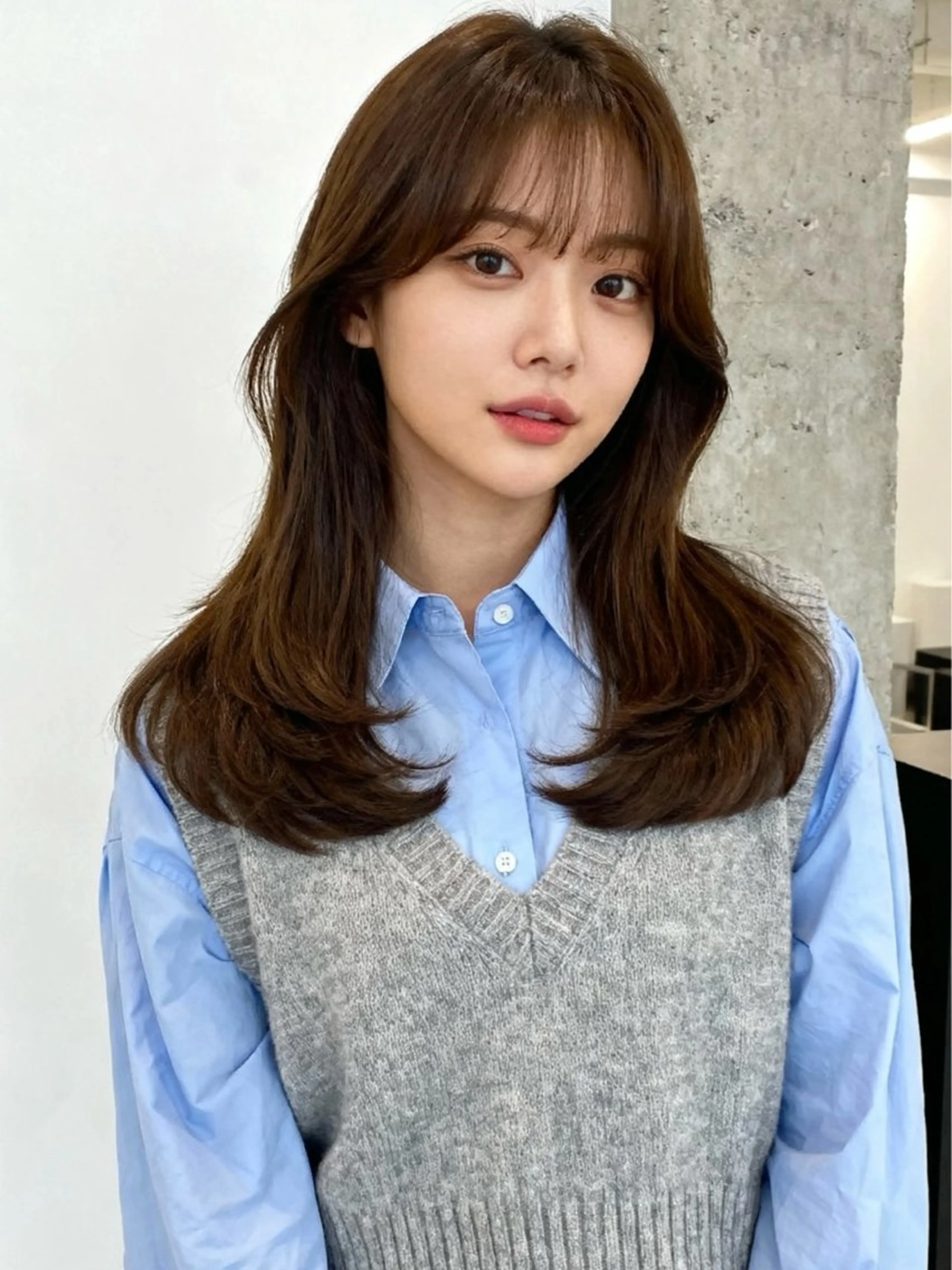 ロング ロングレイヤー くびれヘア 顔まわりレイヤー 韓国風ヘア レイヤーカット カット ヘアカラー 韓国レイヤーカット 🫧大阪梅田レイヤーのヘアスタイル