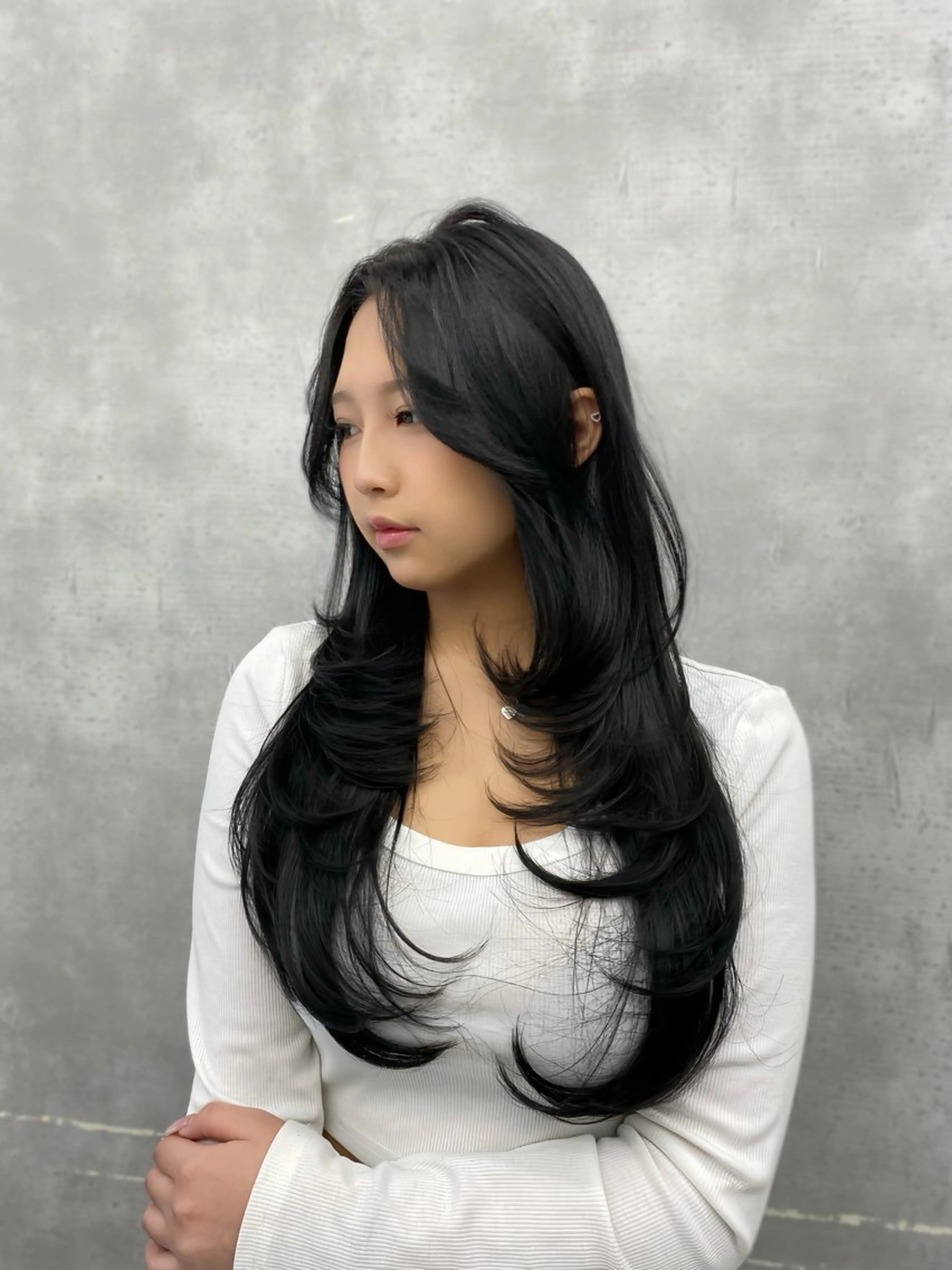 ロング カラー 韓国風ヘア レイヤーカット レイヤー/艶カラー /韓国ヘア/高松のヘアスタイル