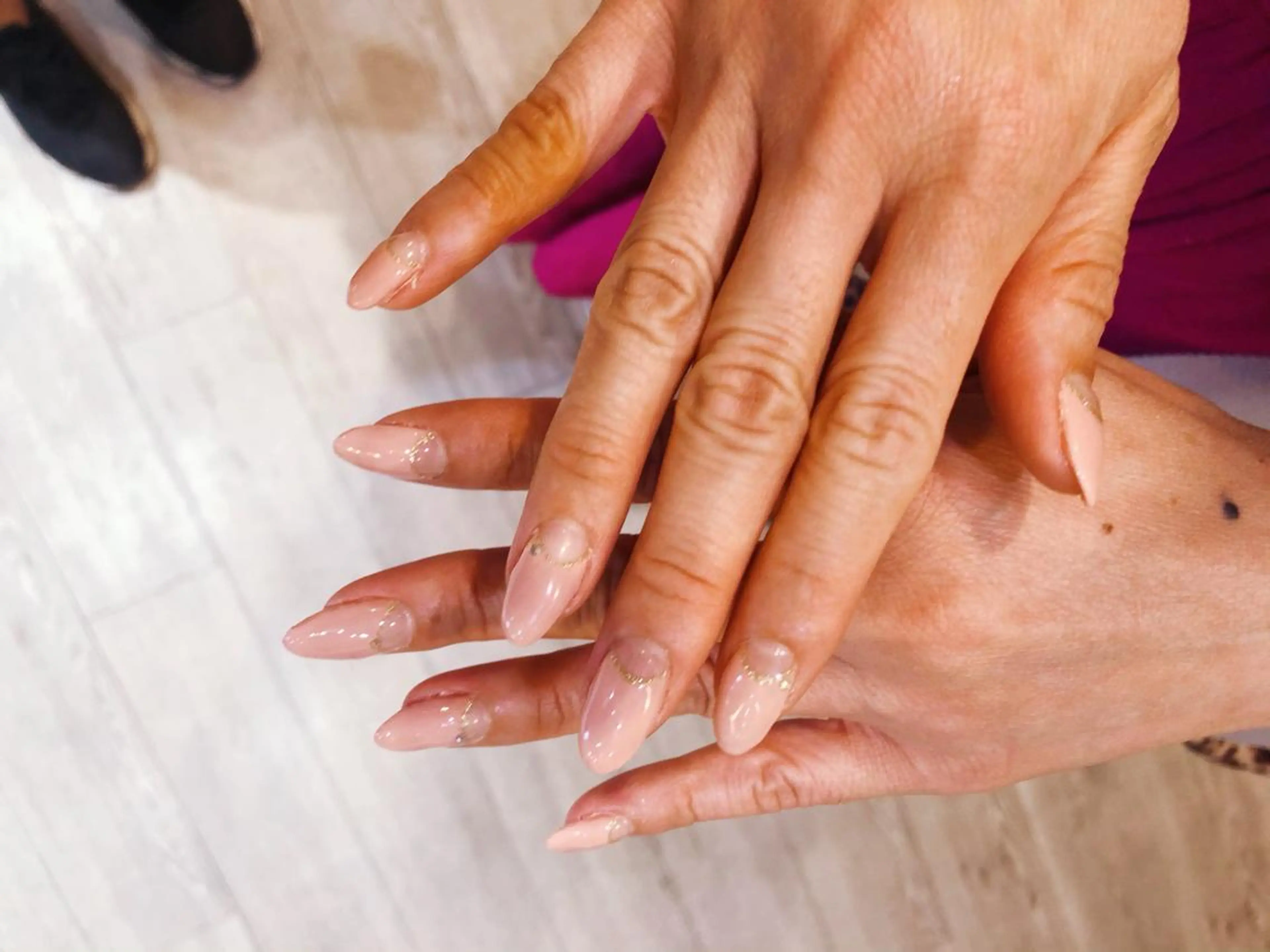 ネイル フレンチネイル 逆フレンチ ハンドネイル 茨木love♡nail所属・love ♡nailのネイルデザイン