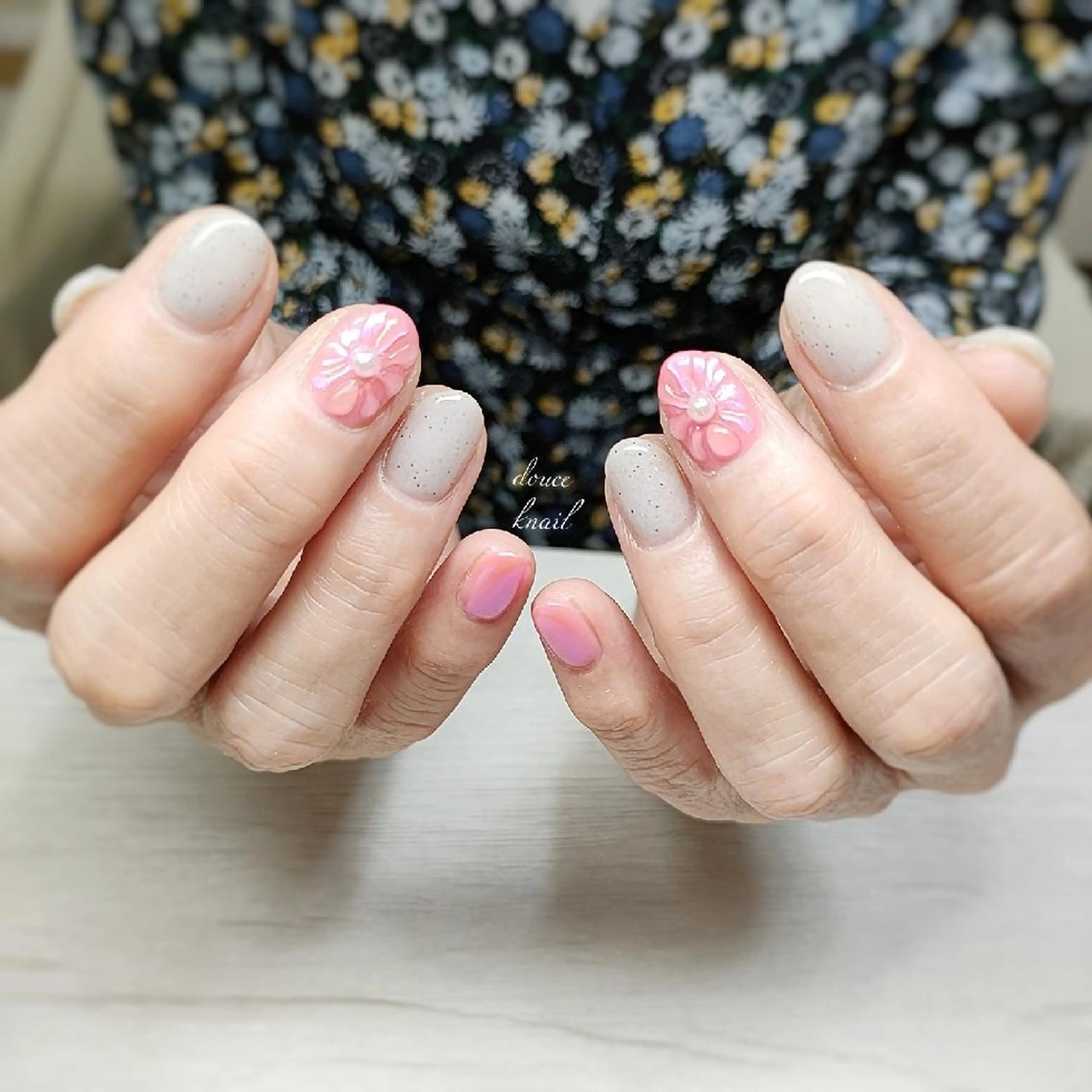 ショート ネイル アートネイル 春ネイル 夏ネイル douceknail所属・本厚木南口 徒歩3分のネイルデザイン