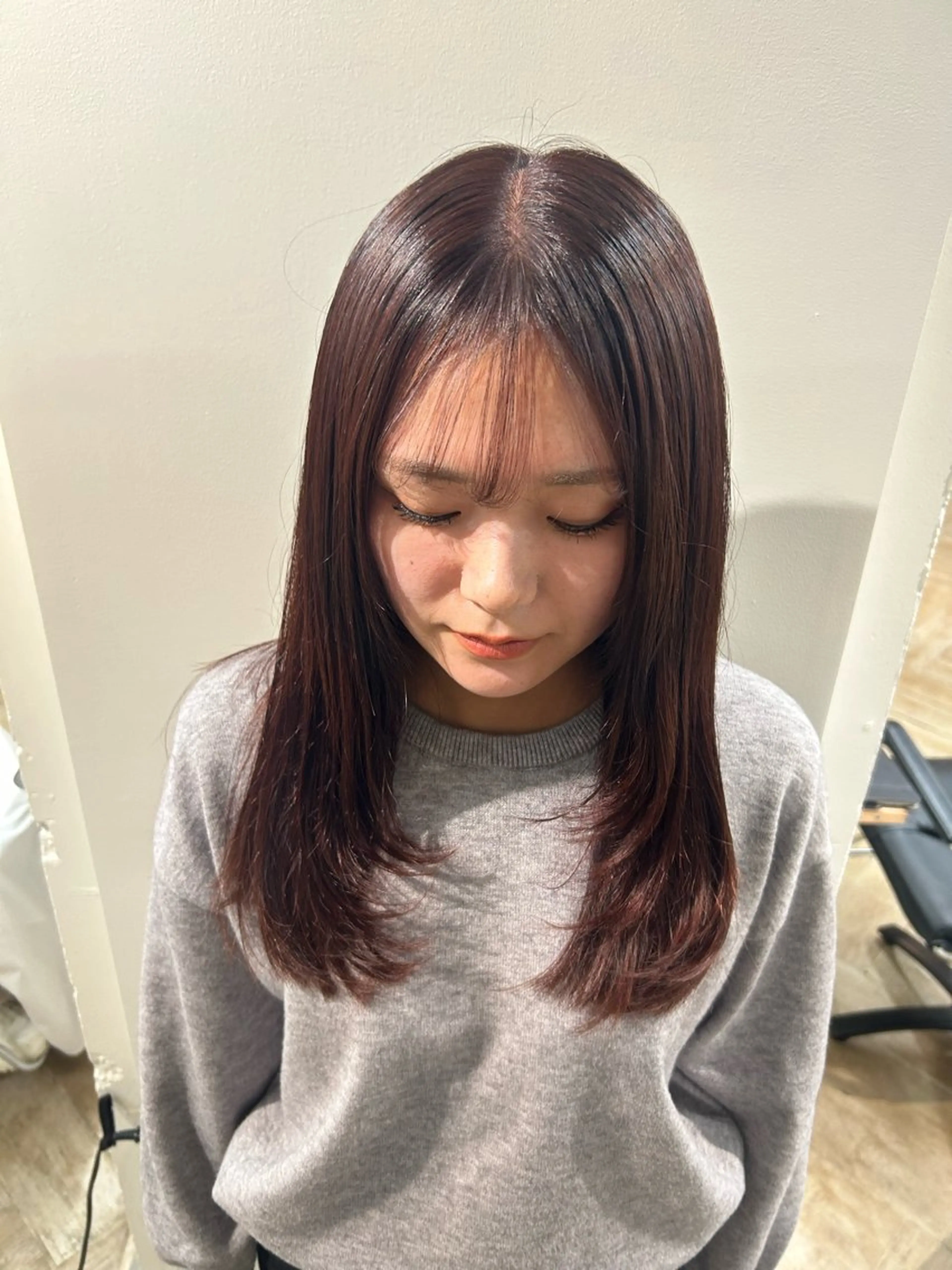 カラー ヘアカラー トリートメント ベージュ/ダブルカラ ー/新潟駅/青柳萌果のヘアスタイル