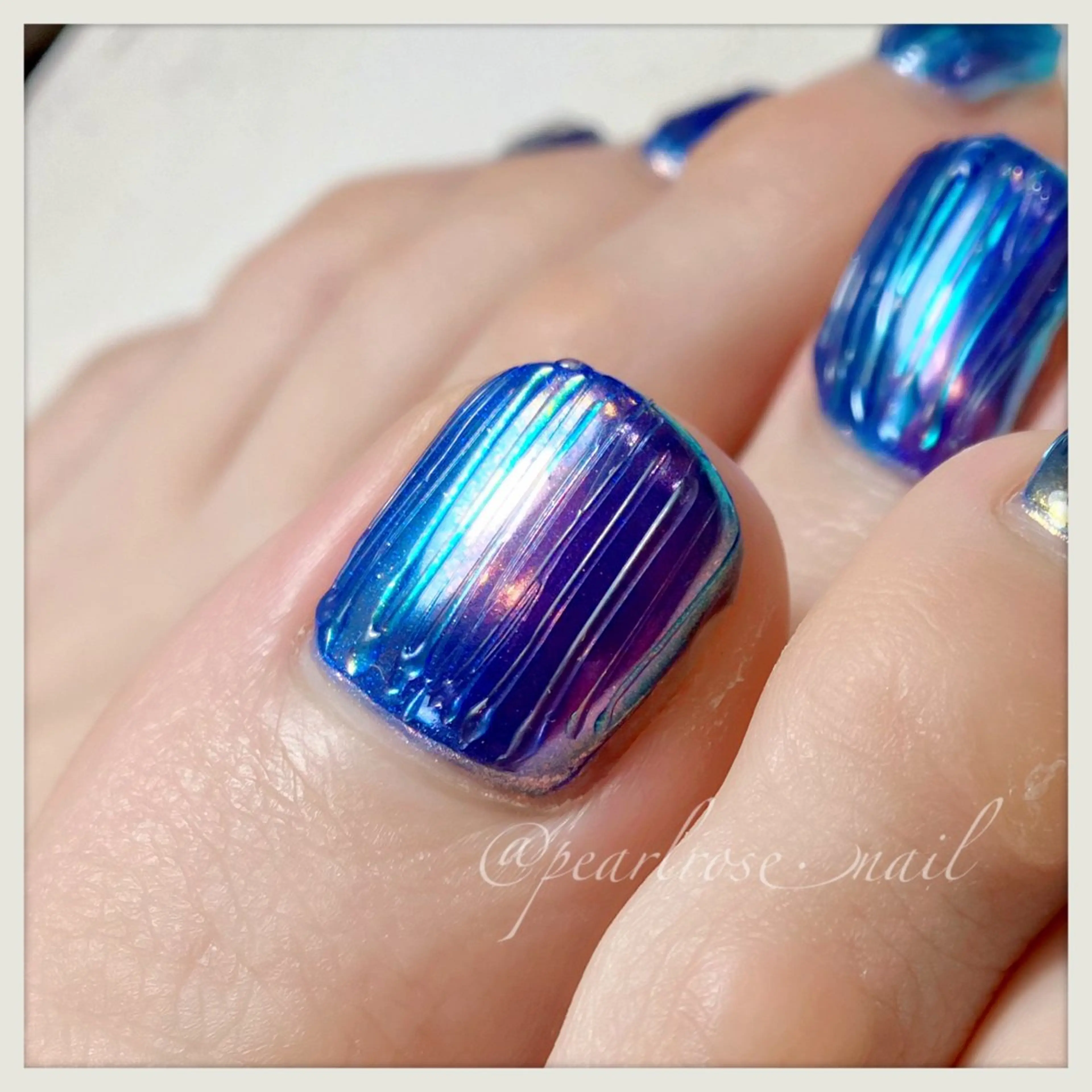 ネイル オーロラネイル フットネイル Beauty salon Ryu・ange所属・PEARL ROSE パールローズのネイルデザイン