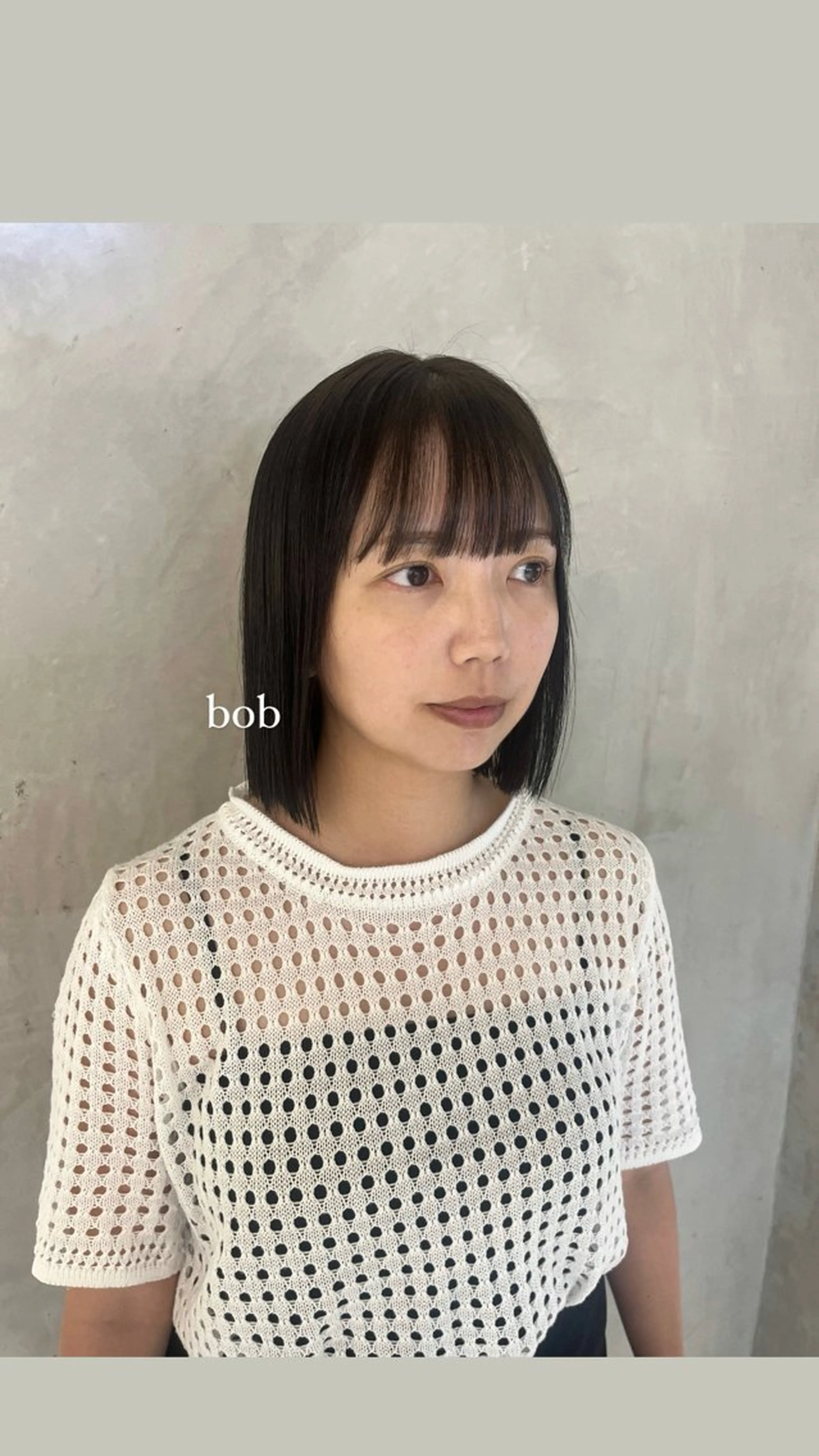 ミディアム カット effect横浜所属・切りっぱなしボブ/ 艶カラー/綾莉のヘアスタイル