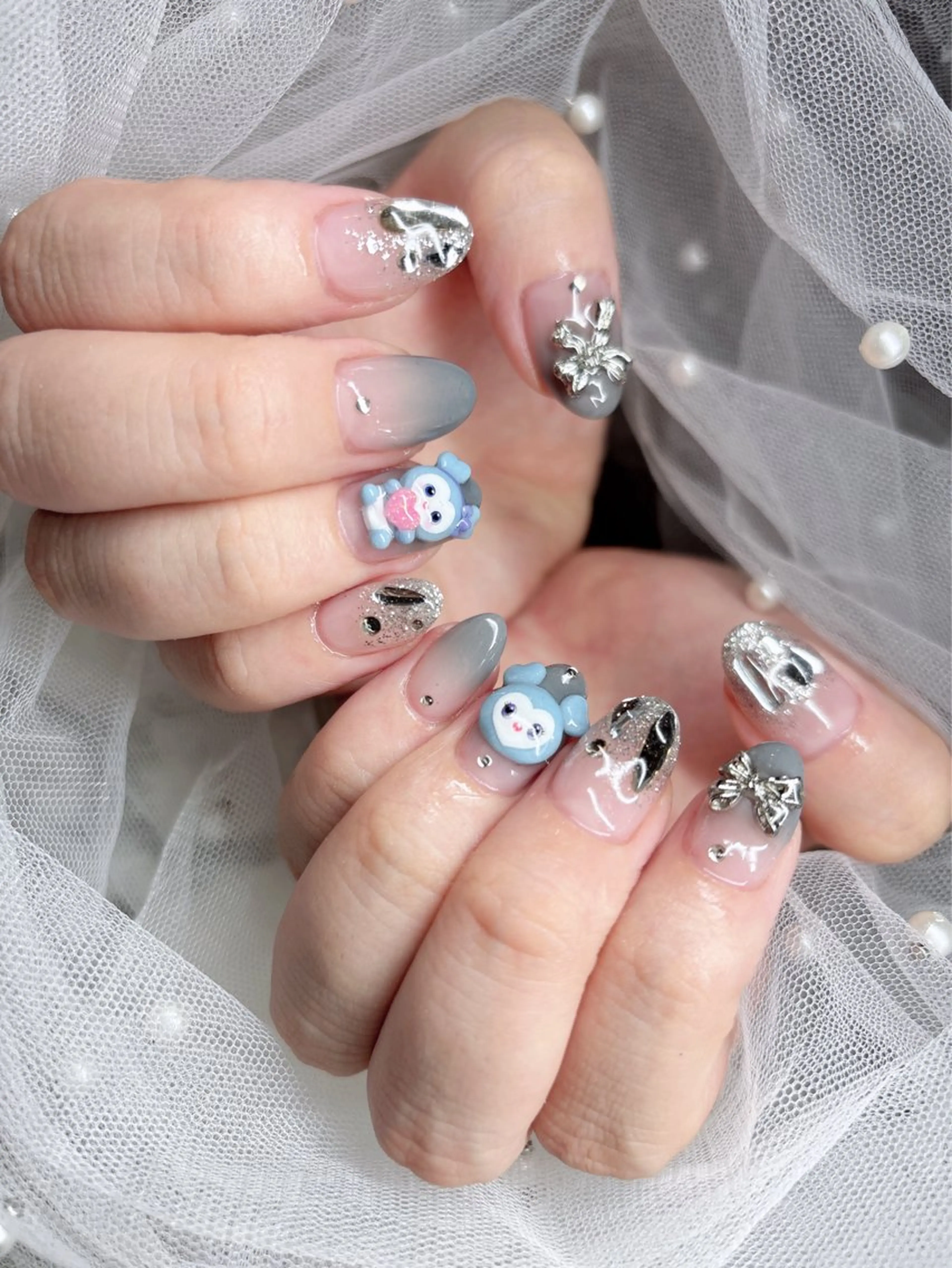 ネイル ジェルネイル ロングネイル ピンク ワンホンネイル ハンドネイル happiness nailのネイルデザイン