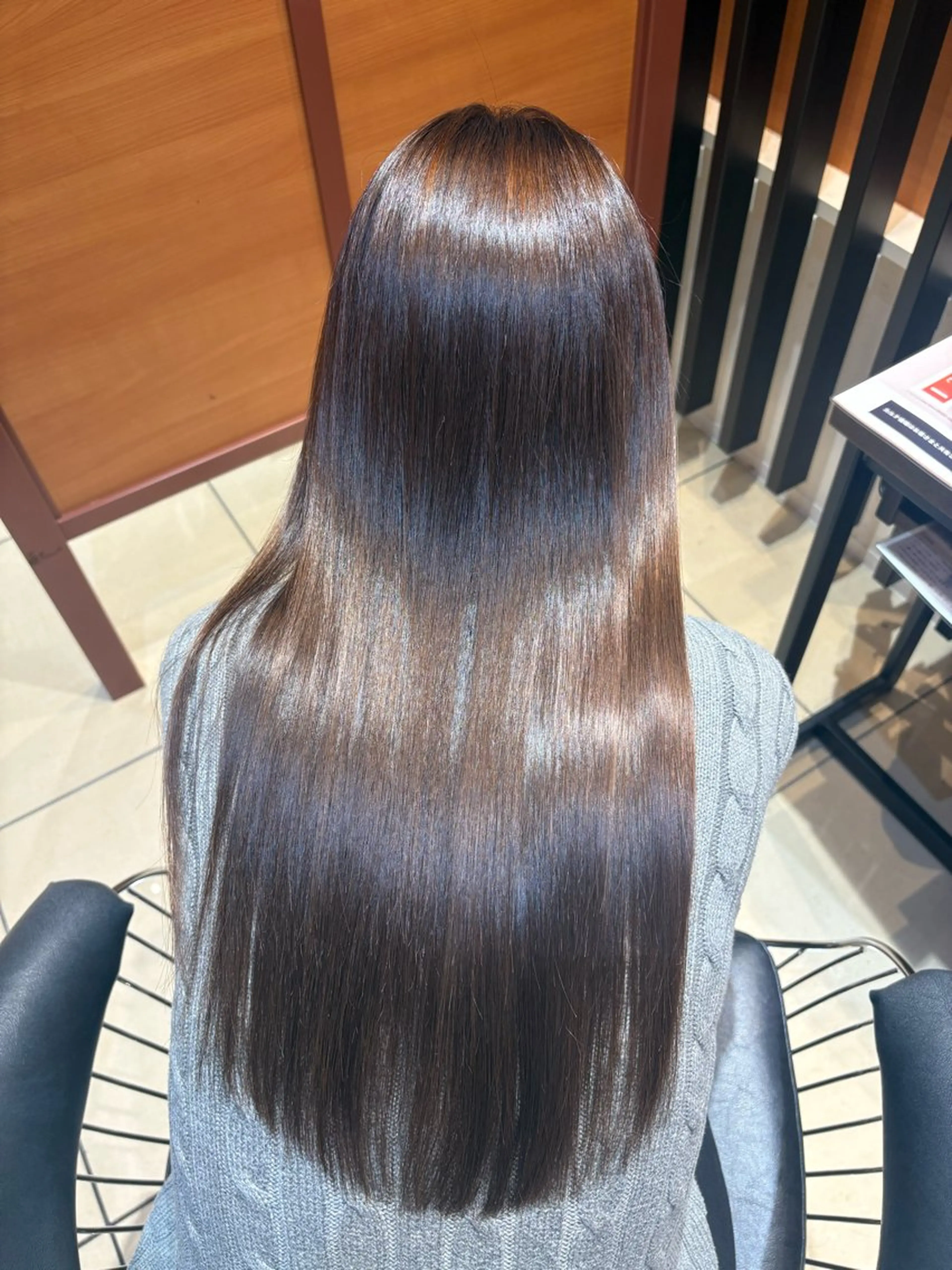 ロング 縮毛矯正 トリートメント カット ヘアカラー 縮毛矯正 💜juna💜/高 槻/韓国風のヘアスタイル